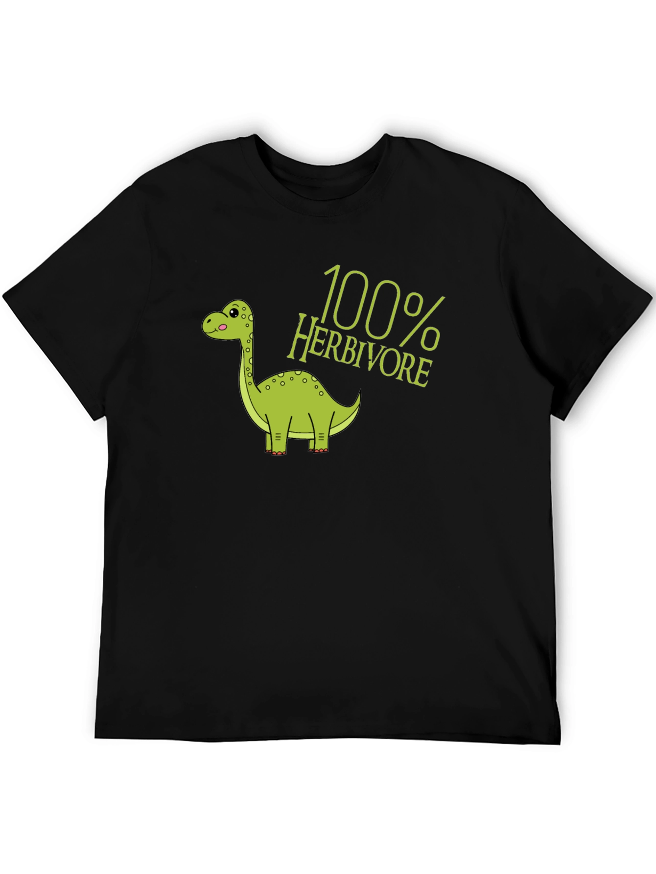 100% Herbivore Dinosaur Black T-Shirt