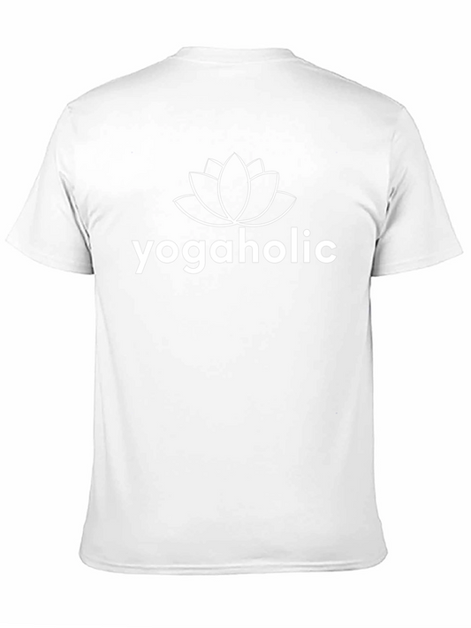 Yogaholic Black T-Shirt with Lotus Design