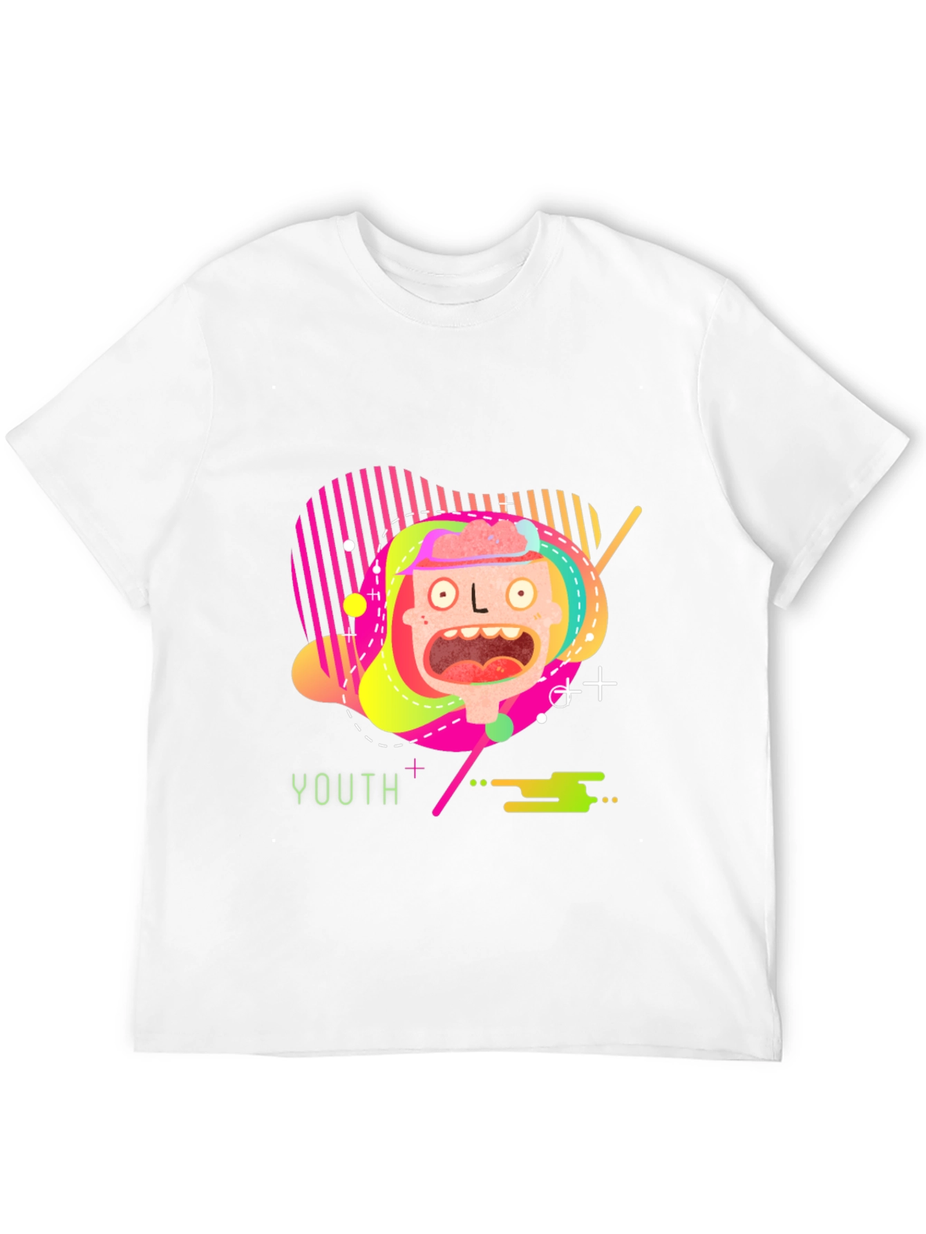 Youthful Graphic Tee - Abstract Neon Design