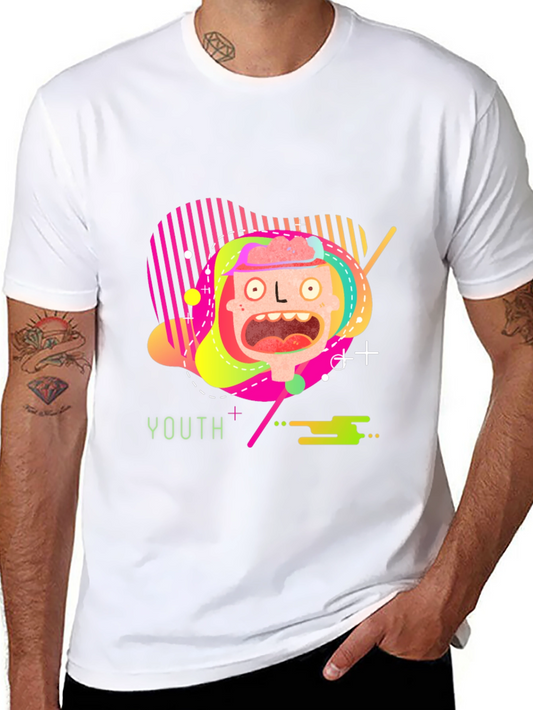 Youthful Graphic Tee - Abstract Neon Design