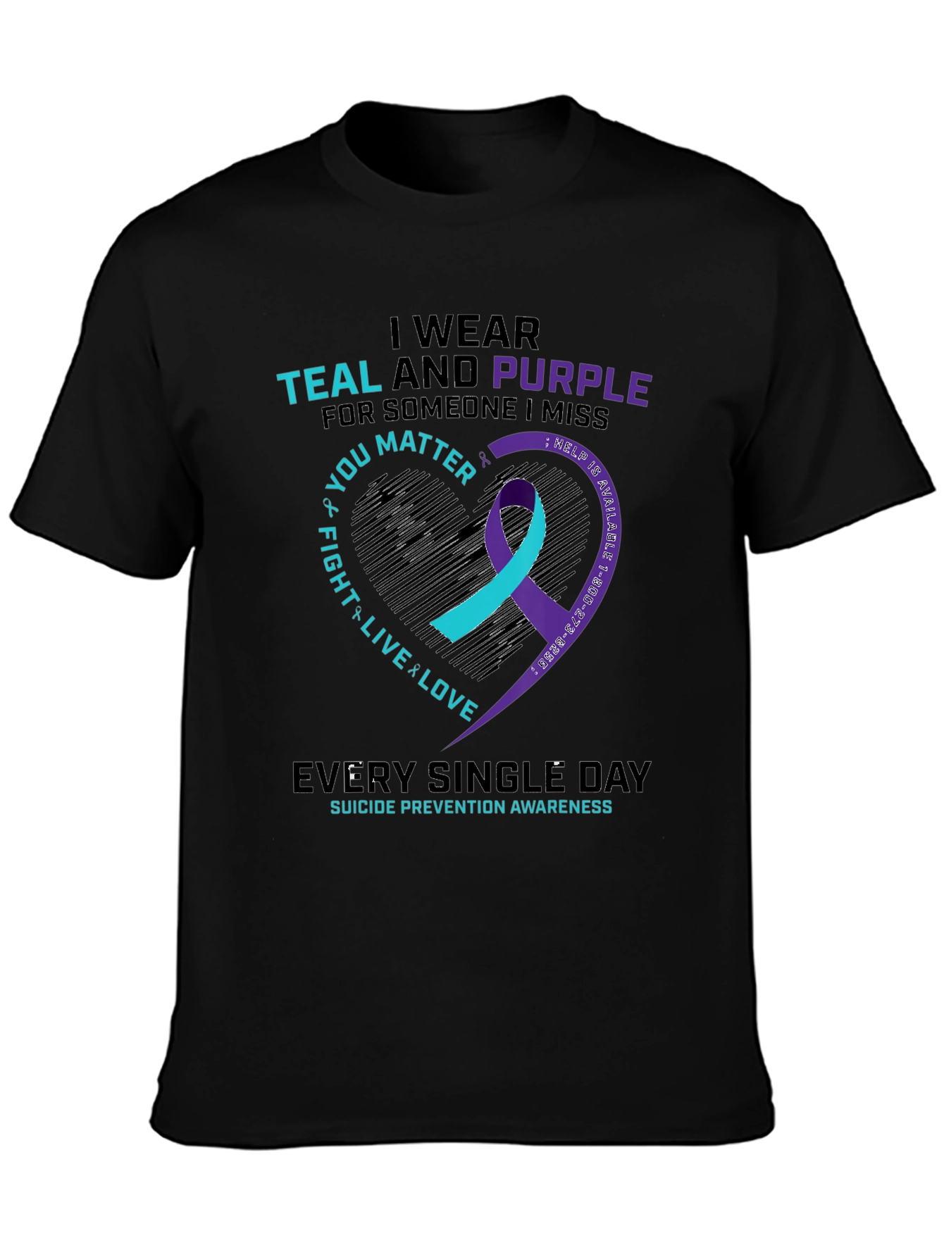 Teal & Purple Suicide Prevention Awareness T-Shirt