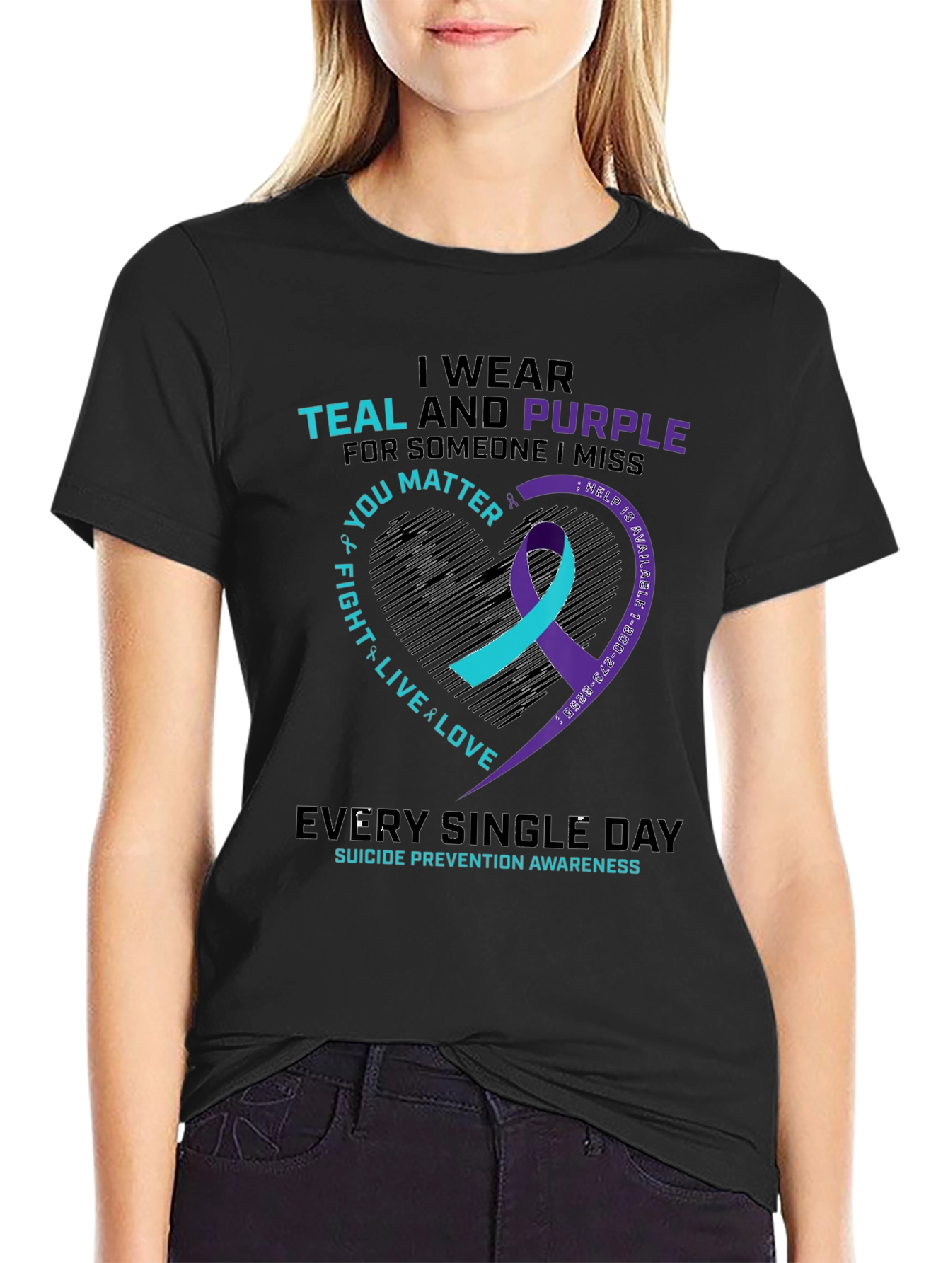 Teal & Purple Suicide Prevention Awareness T-Shirt