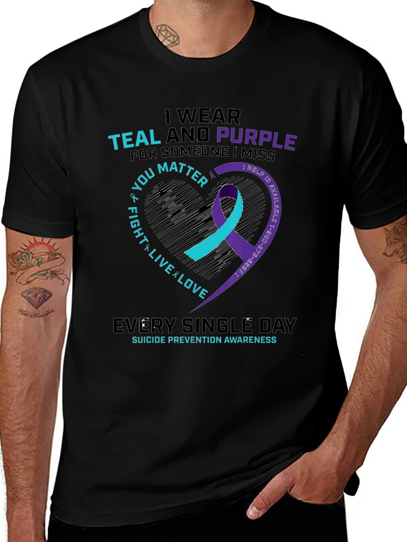 Teal & Purple Suicide Prevention Awareness T-Shirt