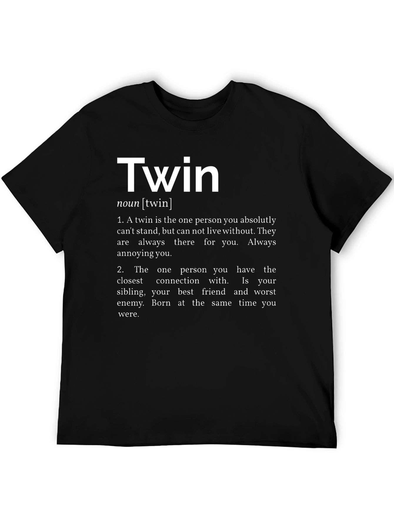 Twin Definition Black T-Shirt