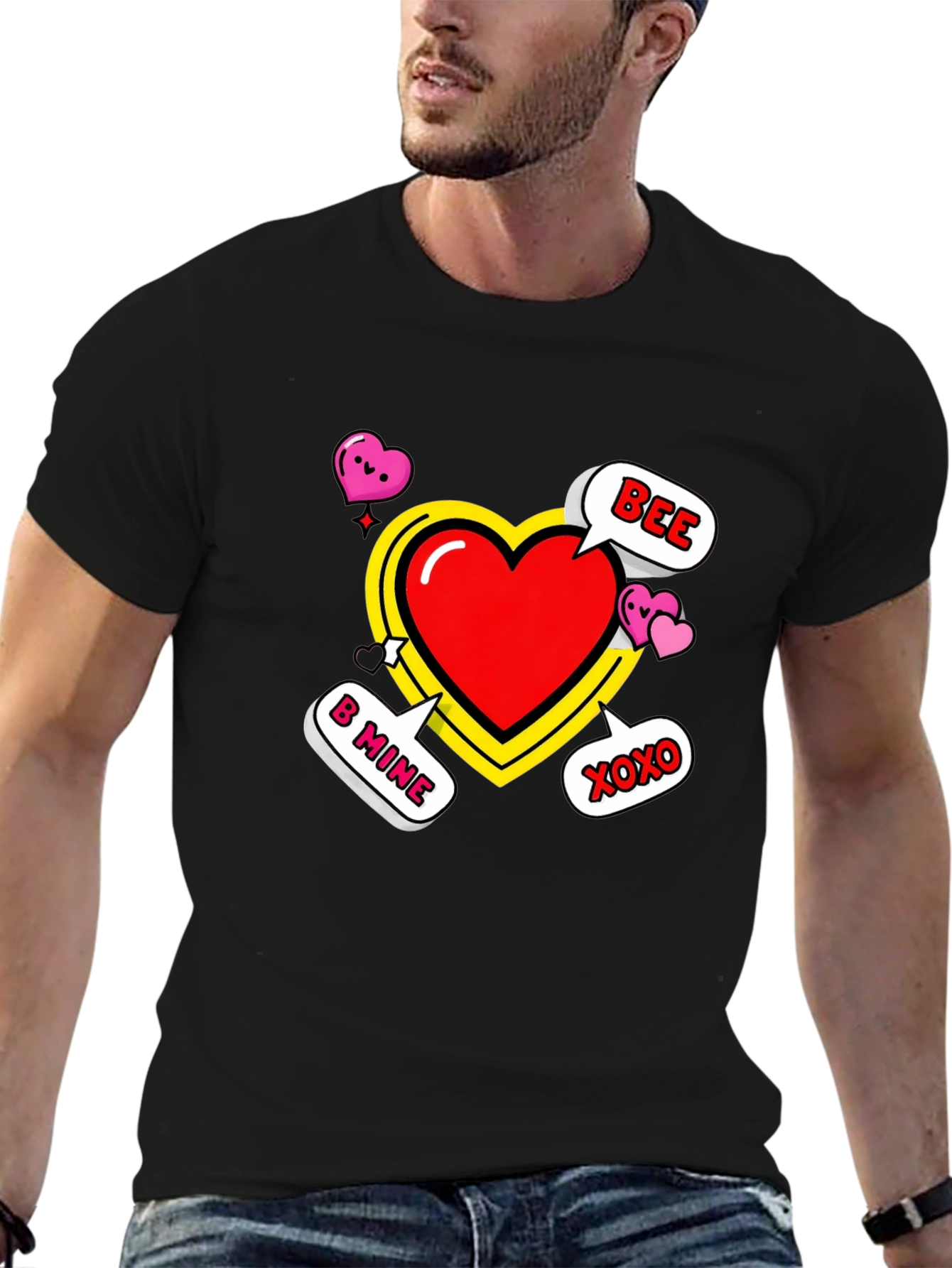 Valentines Day Heart T-Shirt - B Mine Bee XOXO!