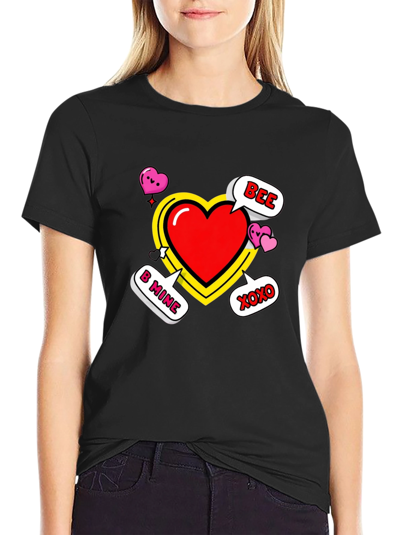 Valentines Day Heart T-Shirt - B Mine Bee XOXO!