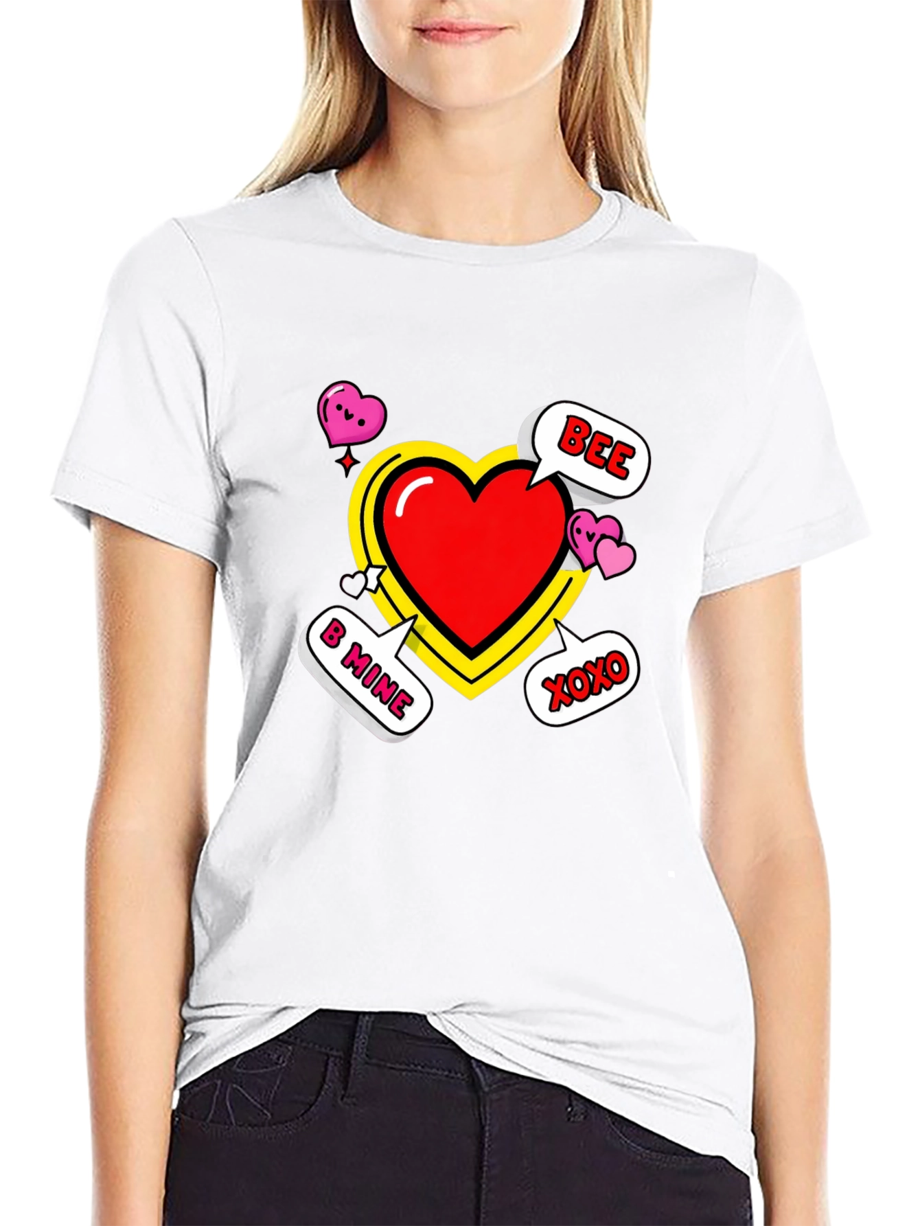 Valentines Day Heart T-Shirt - B Mine Bee XOXO!