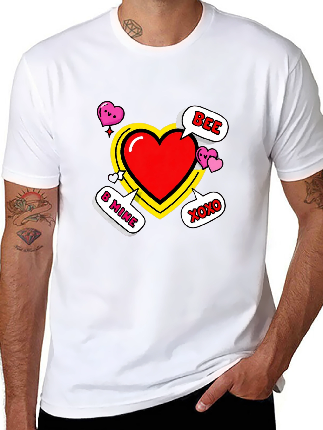 Valentines Day Heart T-Shirt - B Mine Bee XOXO!