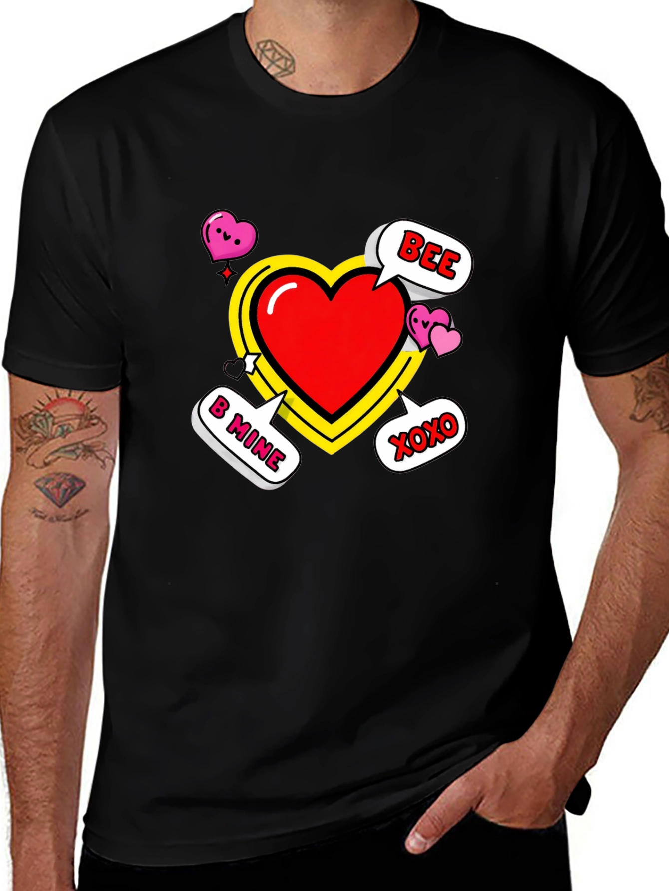 Valentines Day Heart T-Shirt - B Mine Bee XOXO!