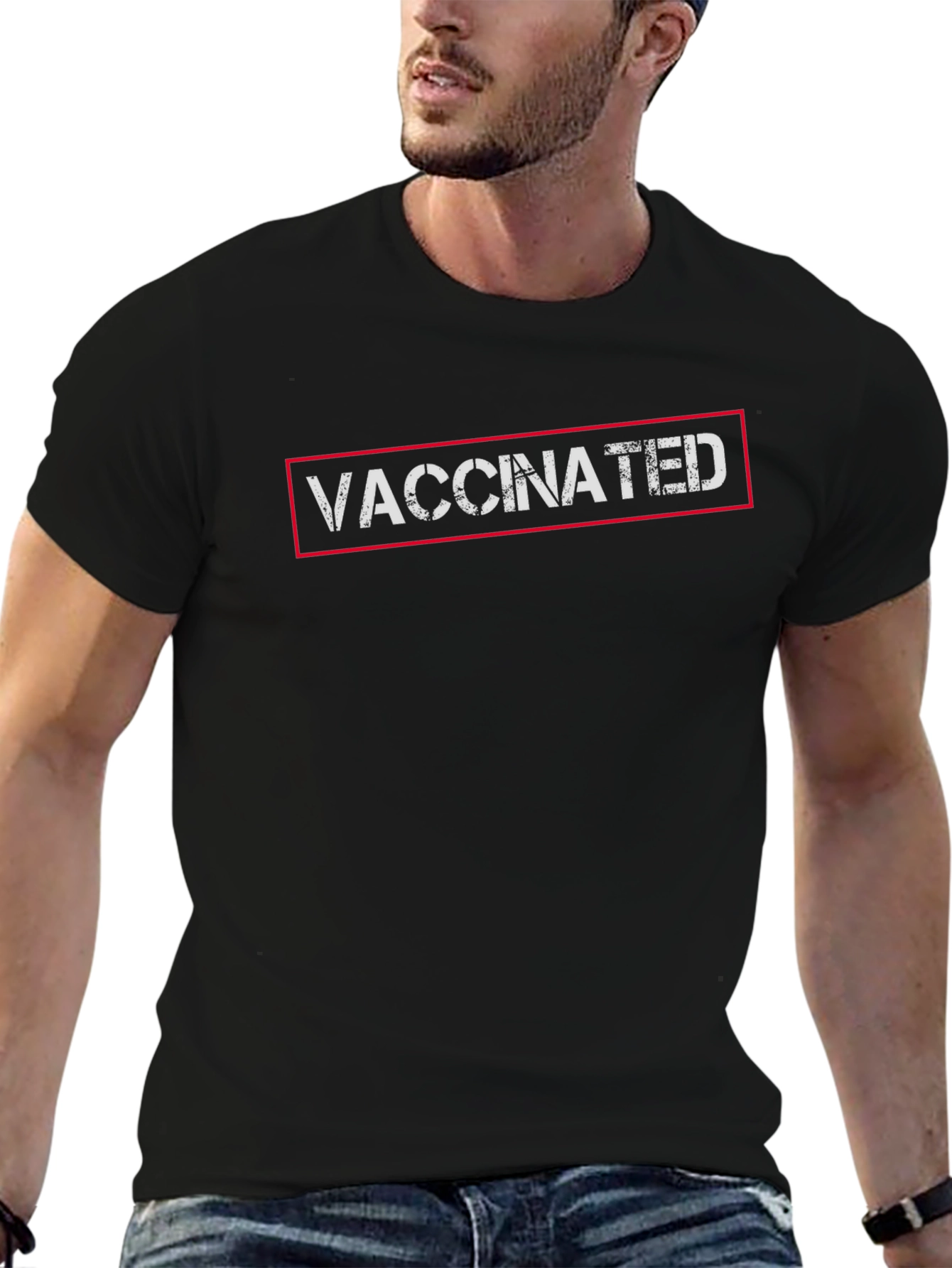 Vaccinated Black T-Shirt