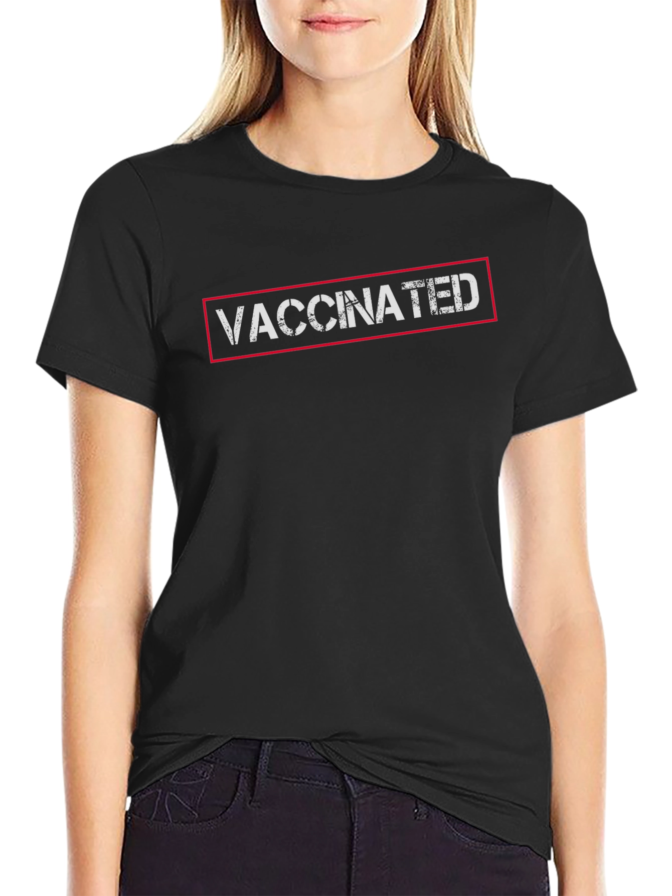Vaccinated Black T-Shirt