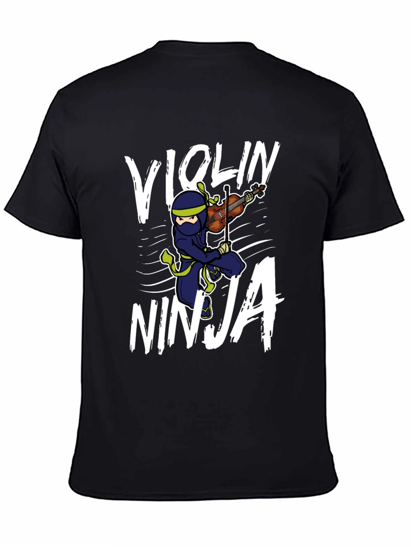 Violin Ninja Black Graphic T-Shirt