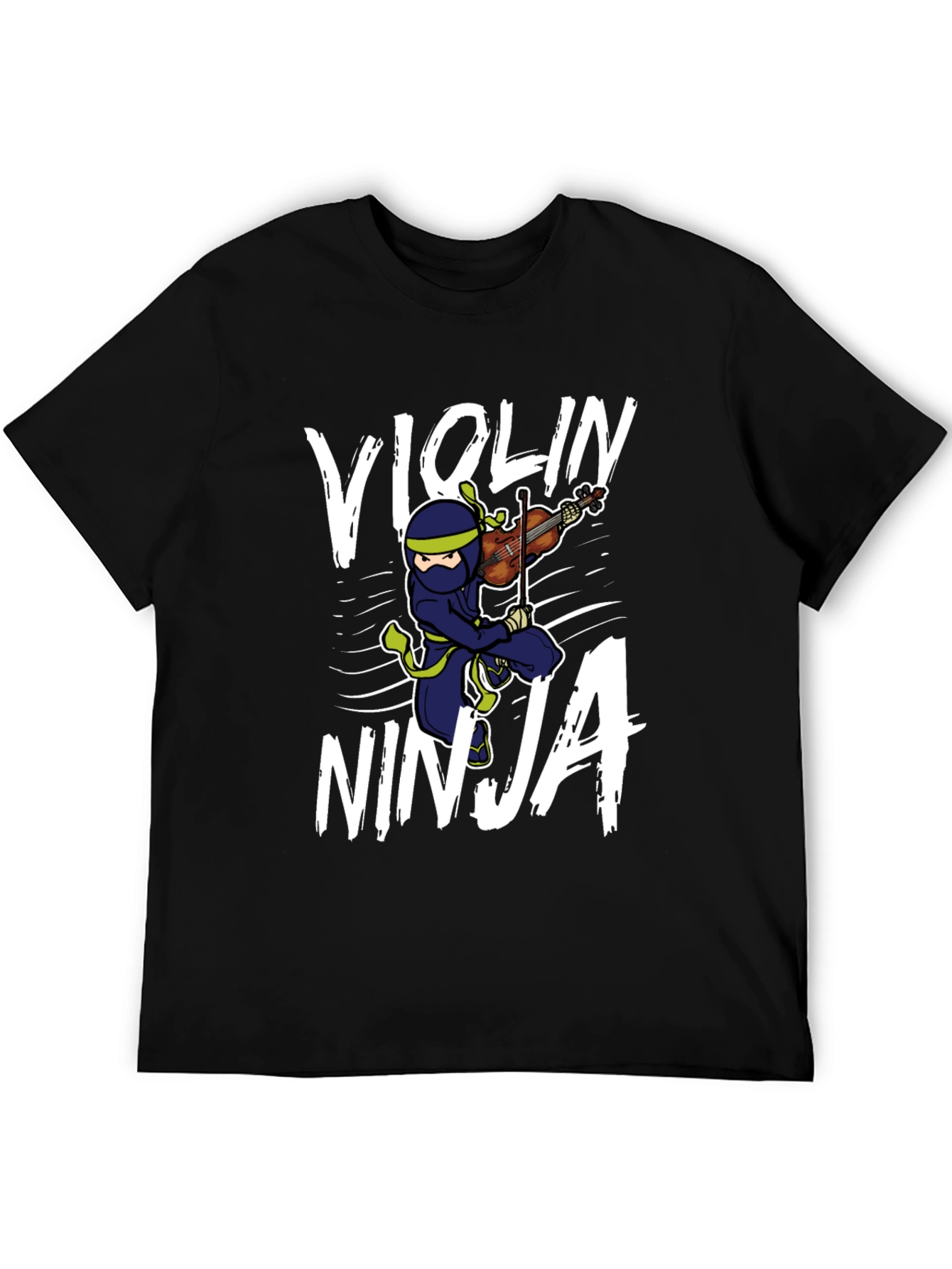 Violin Ninja Black Graphic T-Shirt