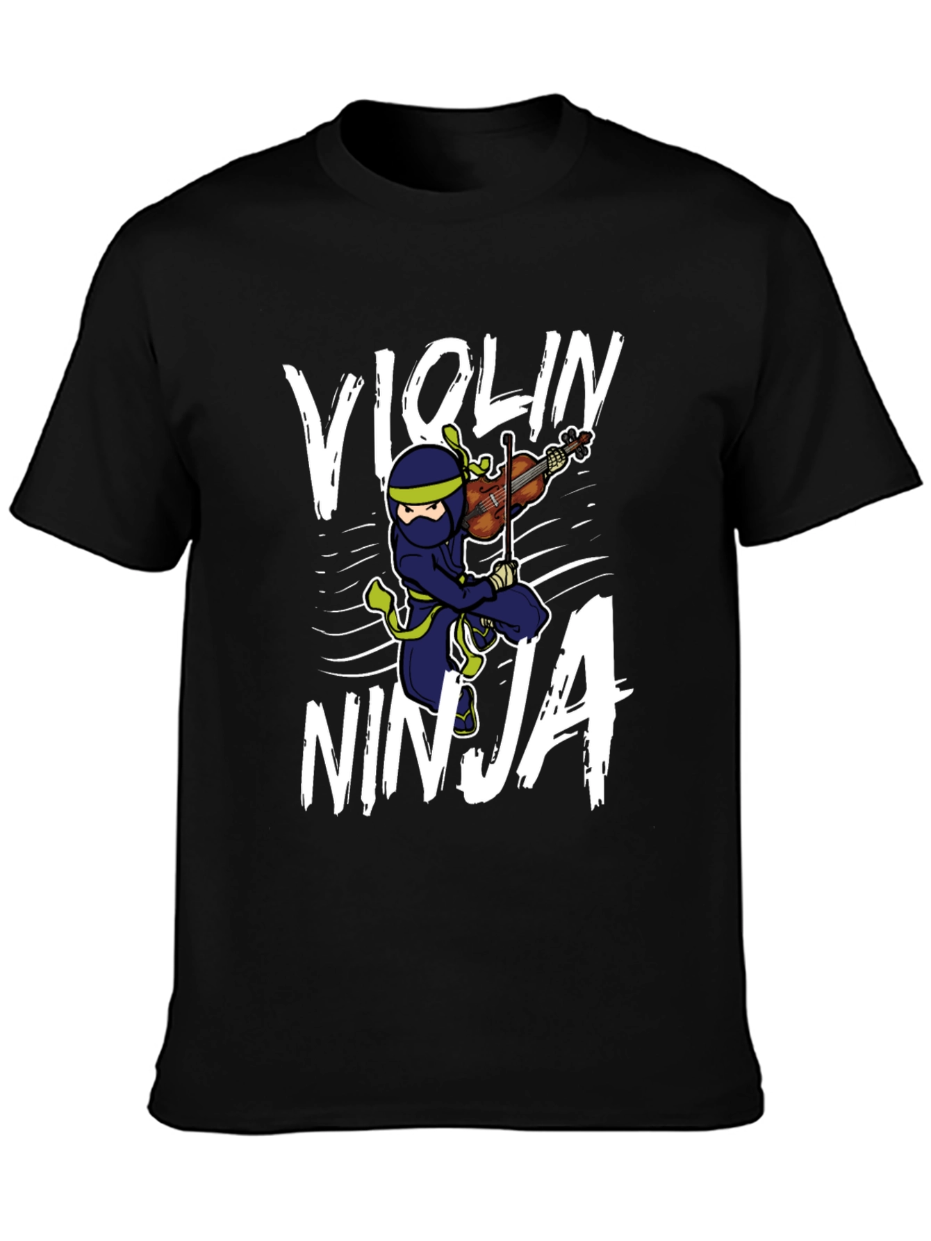 Violin Ninja Black Graphic T-Shirt