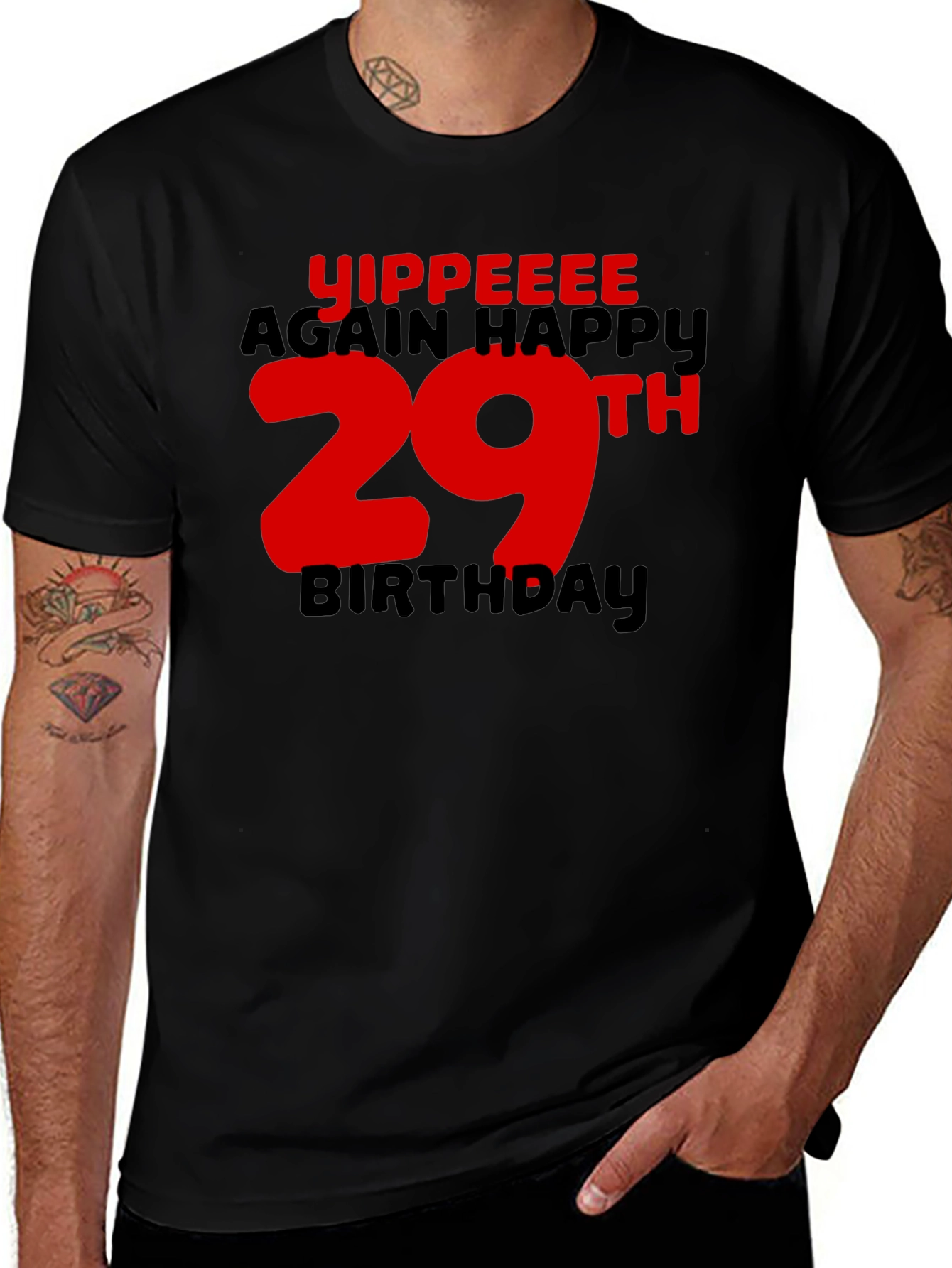 Yippeee 29th Birthday Black T-Shirt