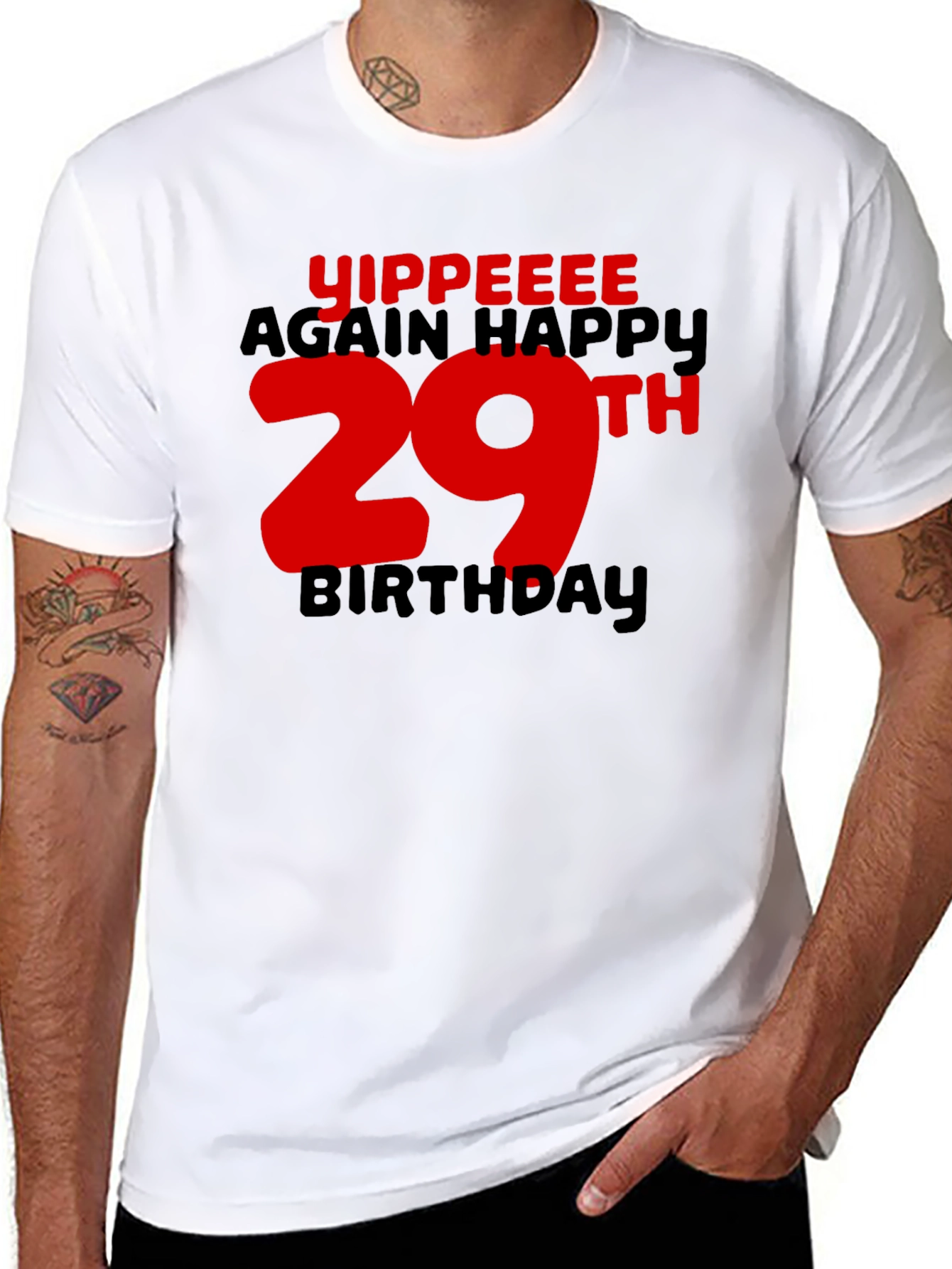 Yippeee 29th Birthday Black T-Shirt