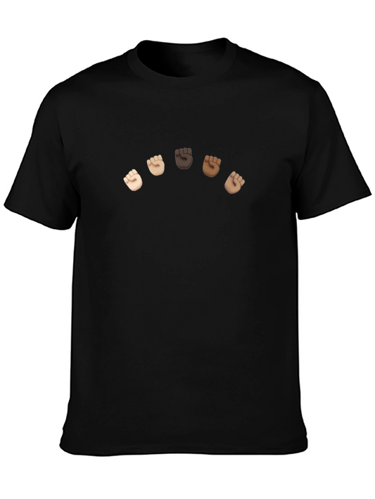 Unity Black T-Shirt with Diverse Fist Design