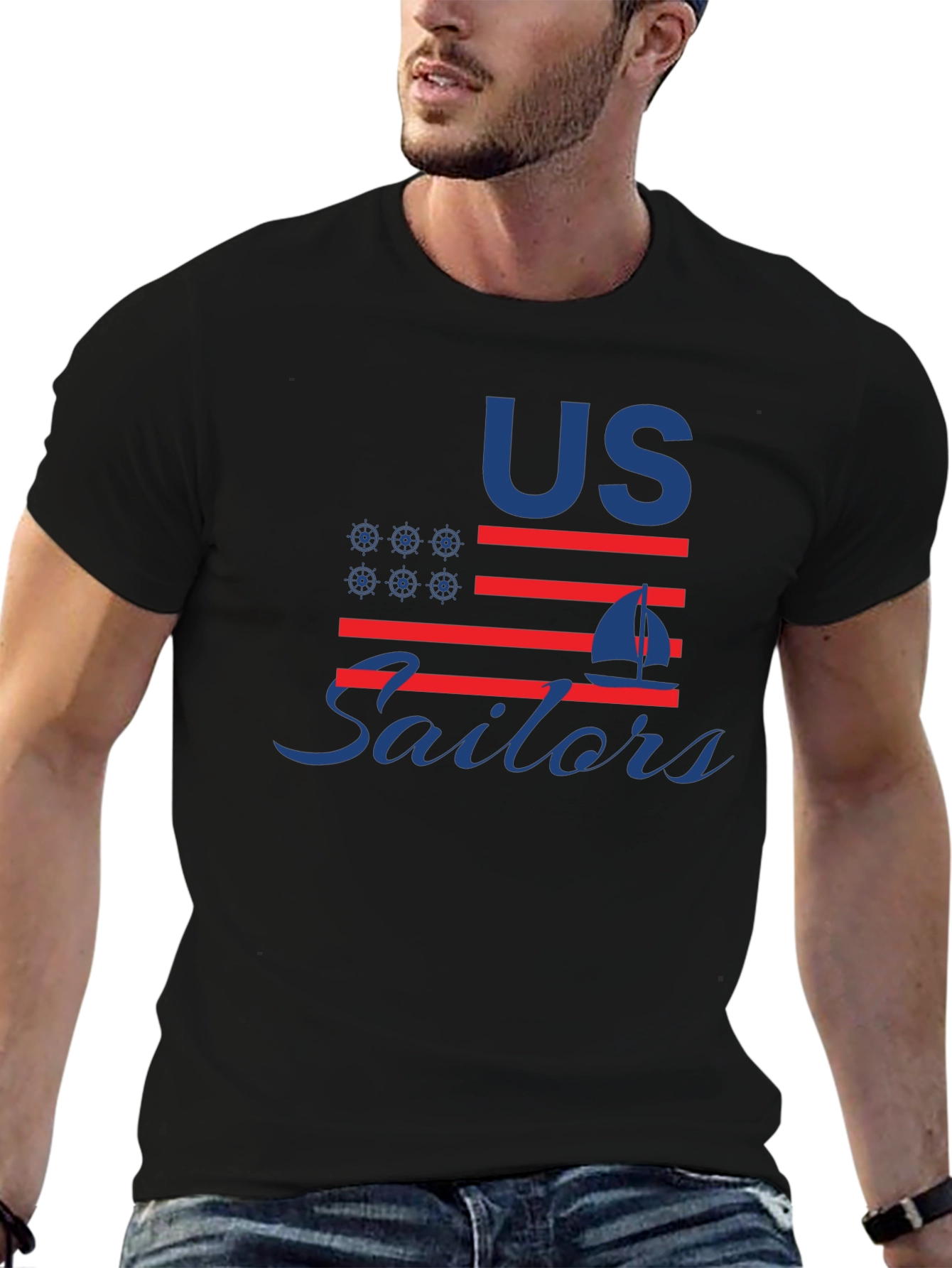 US Sailors American Flag Graphic T-Shirt