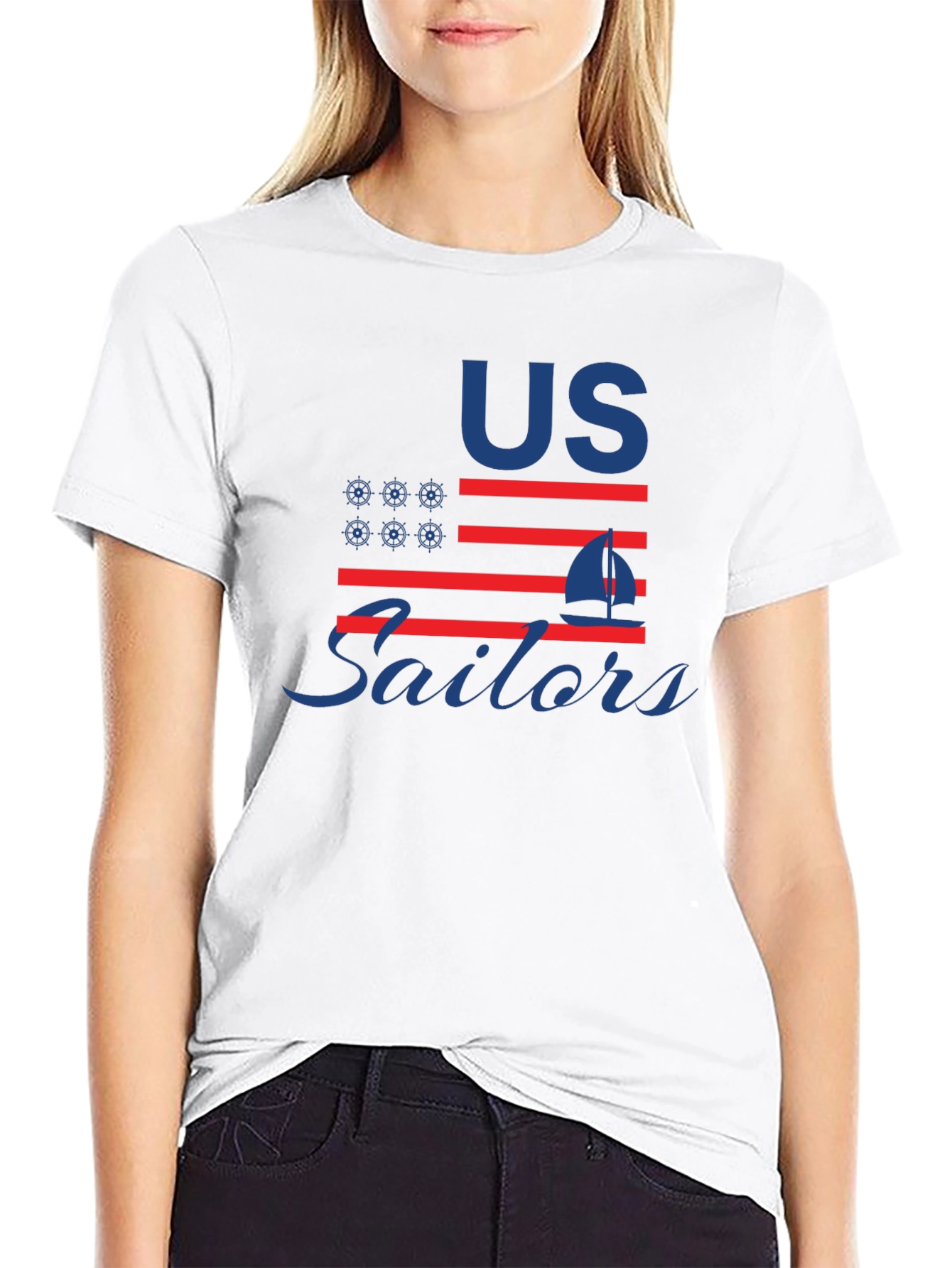 US Sailors American Flag Graphic T-Shirt
