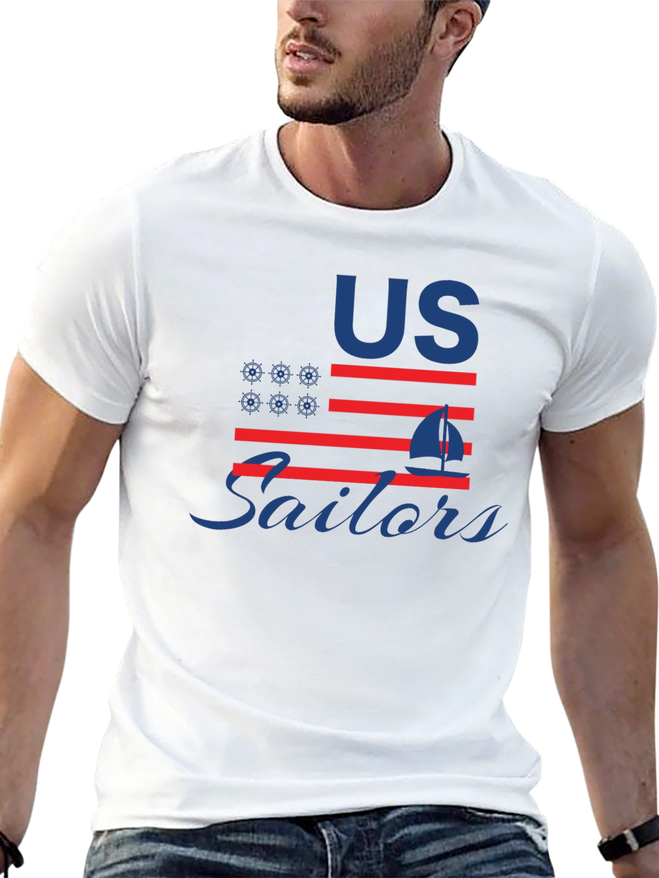 US Sailors American Flag Graphic T-Shirt