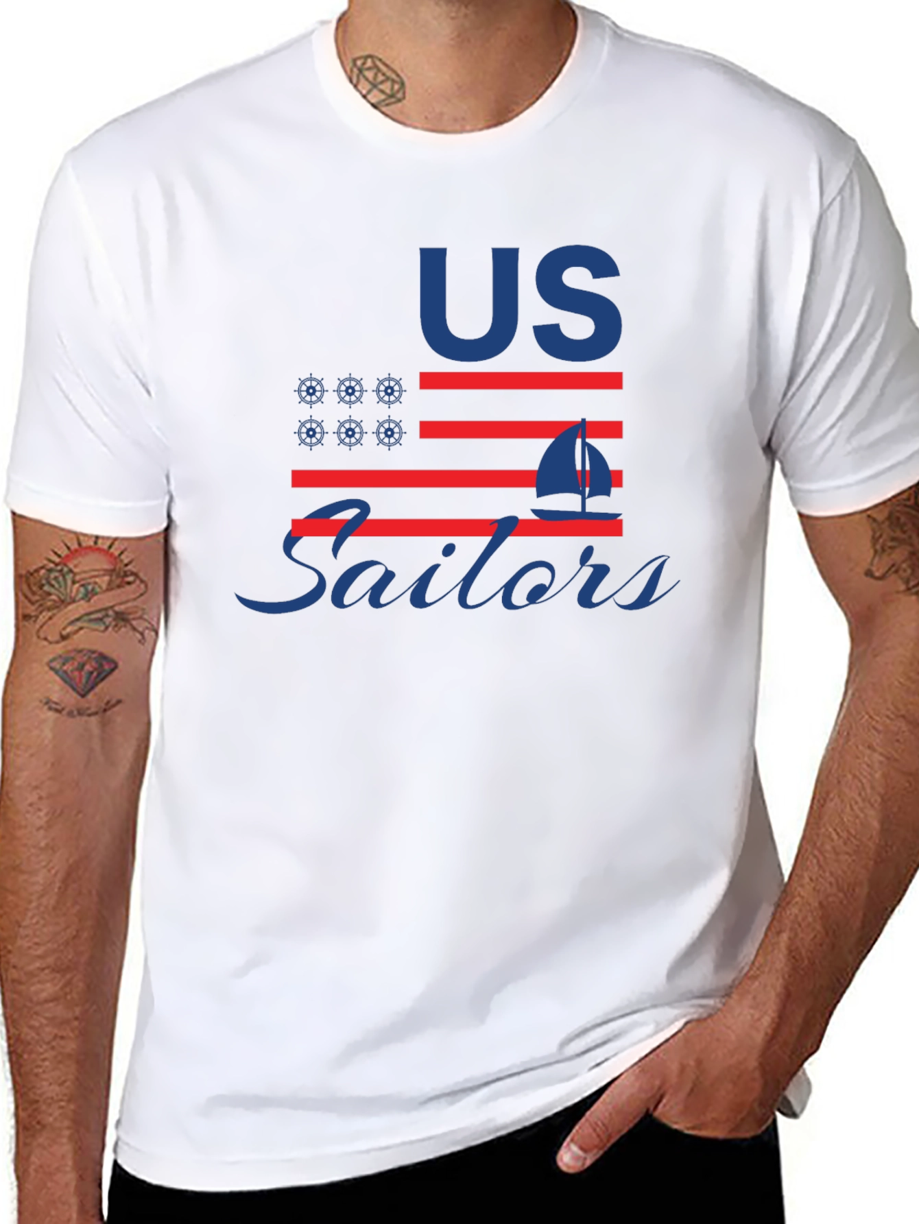 US Sailors American Flag Graphic T-Shirt