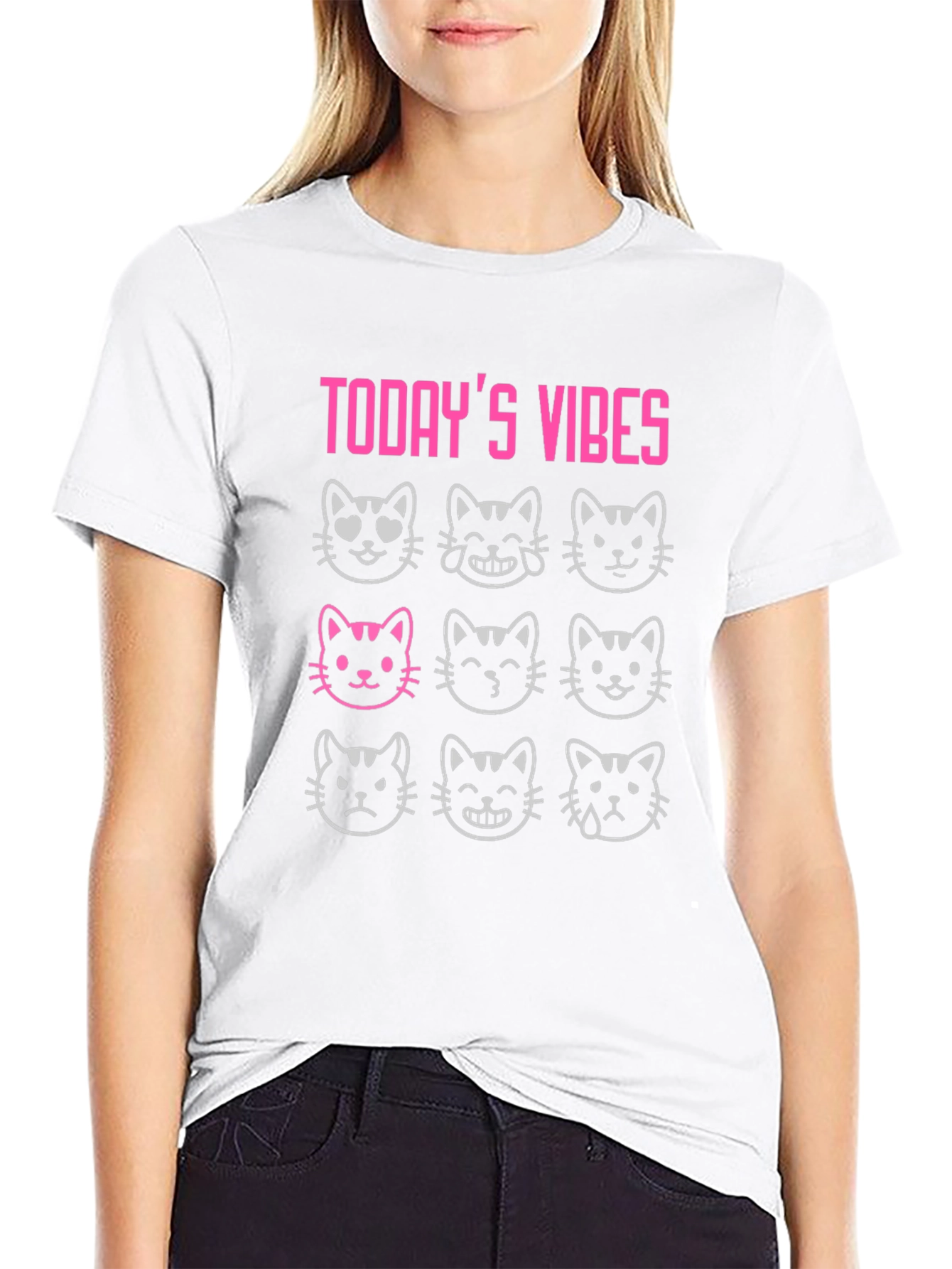 Todays Vibes T-Shirt: Cat Emoji Moods