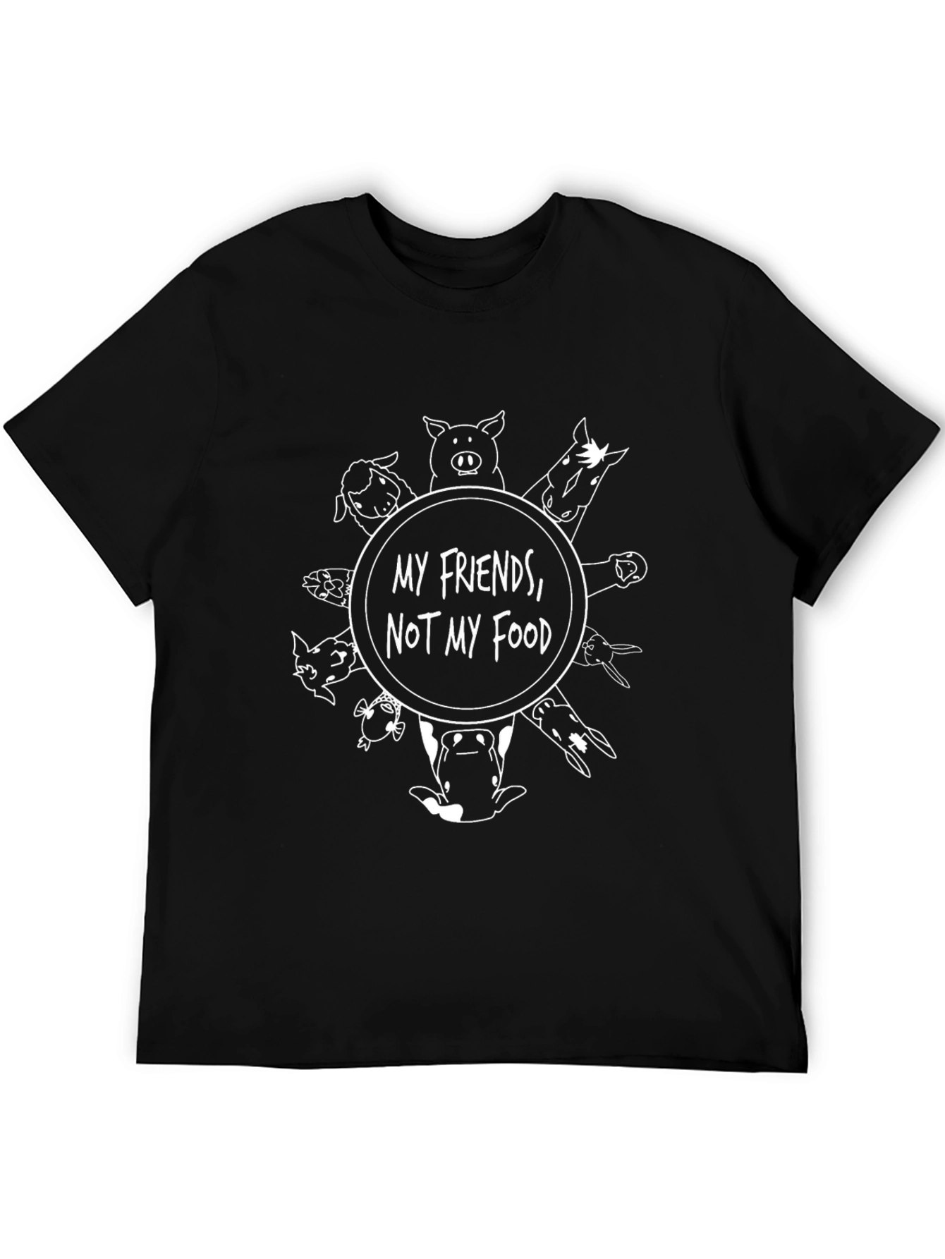 Vegan T-Shirt: My Friends Not My Food Black Tee