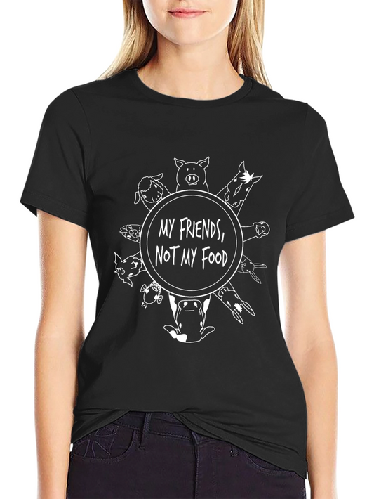 Vegan T-Shirt: My Friends Not My Food Black Tee