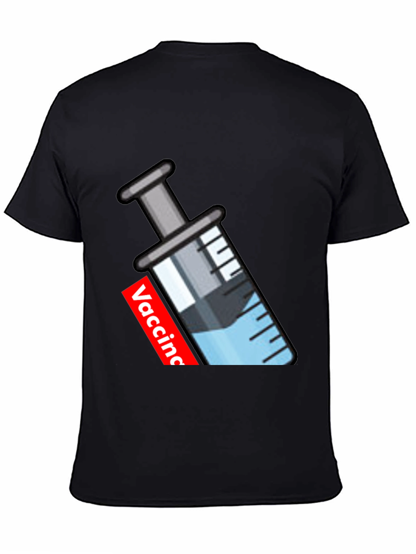 Vaccine Syringe Graphic T-Shirt - Black