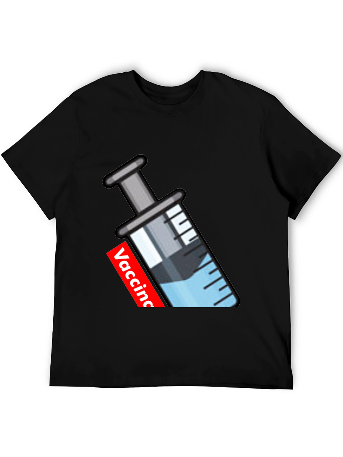 Vaccine Syringe Graphic T-Shirt - Black