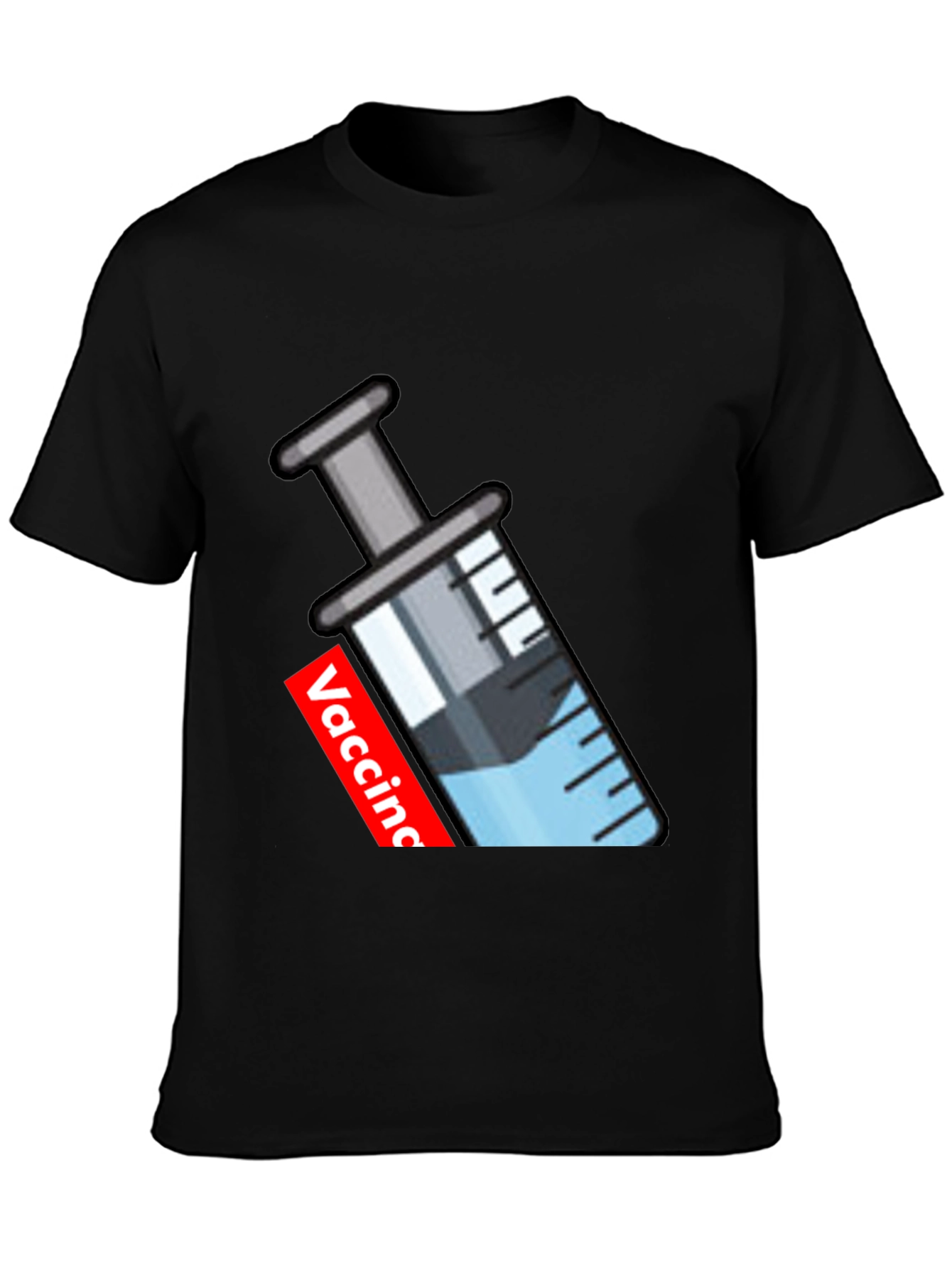 Vaccine Syringe Graphic T-Shirt - Black