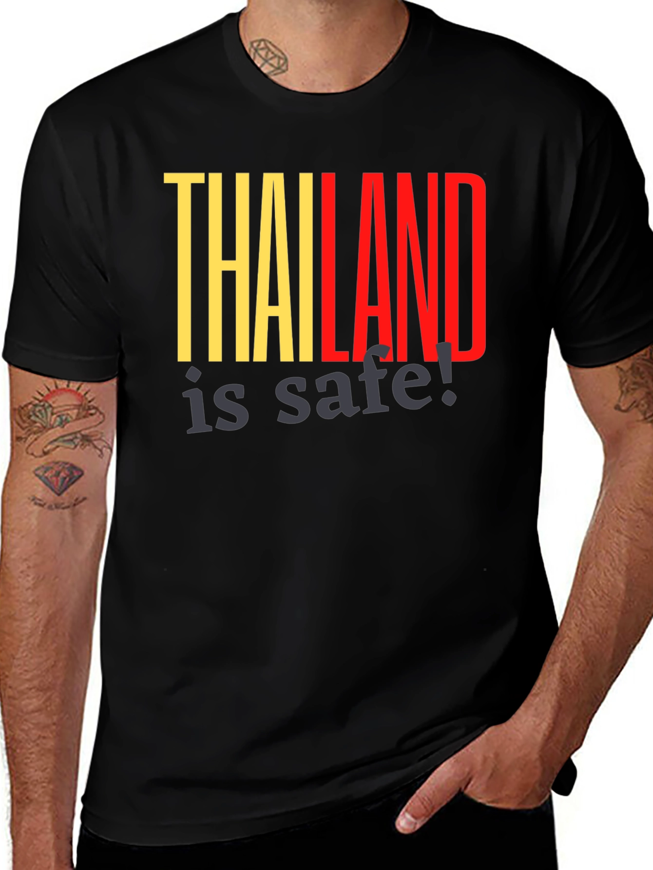 Thailand is Safe! Black T-Shirt
