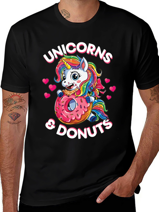 Unicorn & Donuts Graphic Tee - Kawaii Style