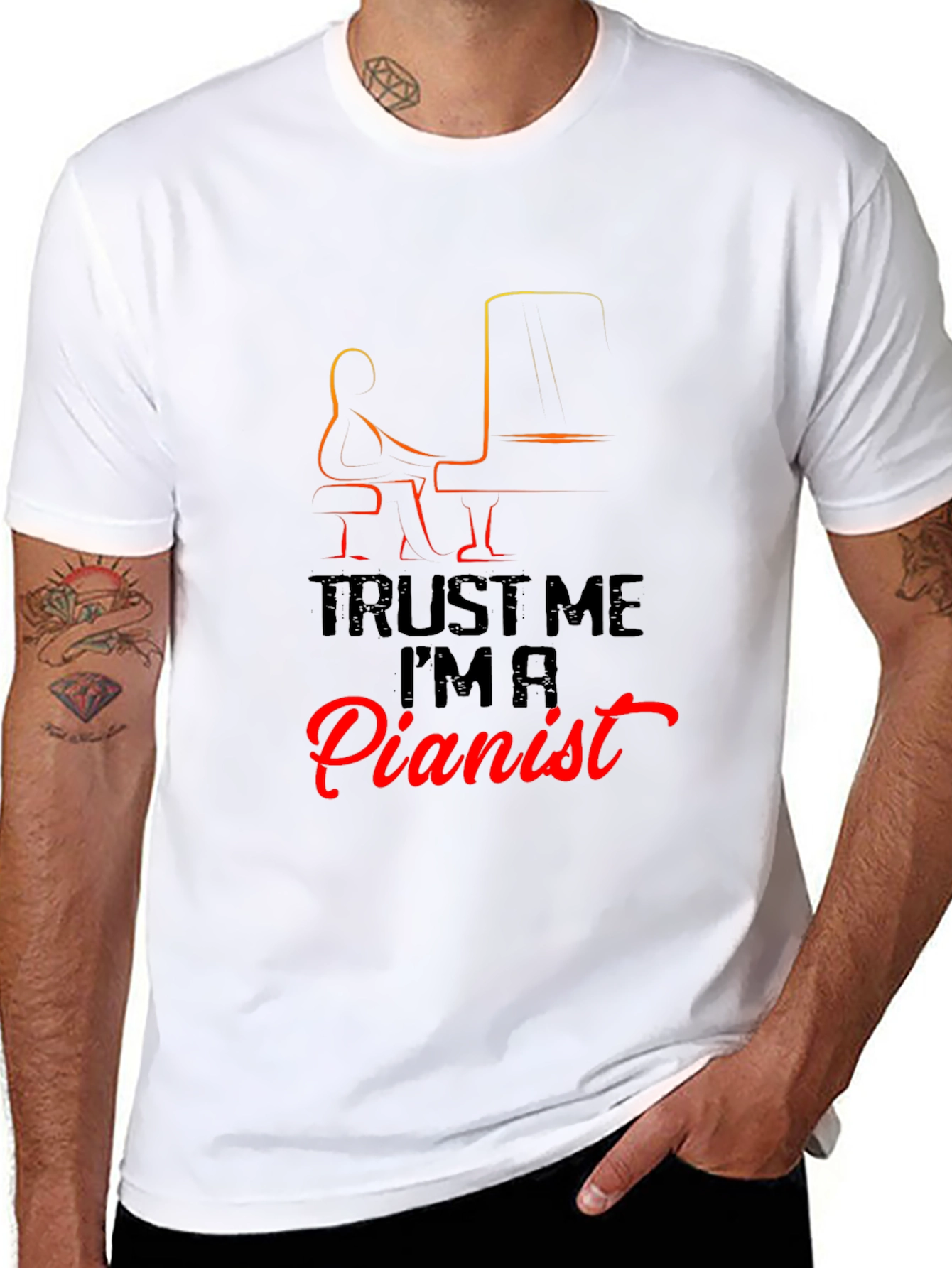 Trust Me Im a Pianist Black T-Shirt
