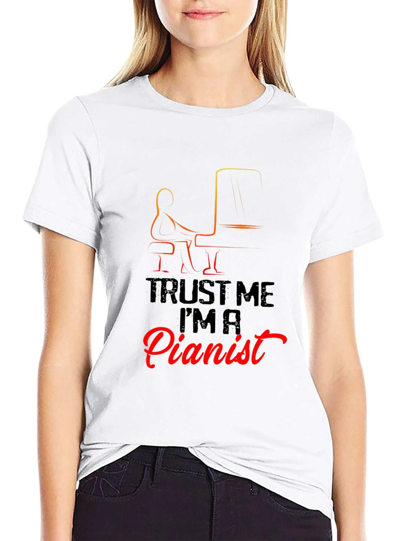 Trust Me Im a Pianist Black T-Shirt