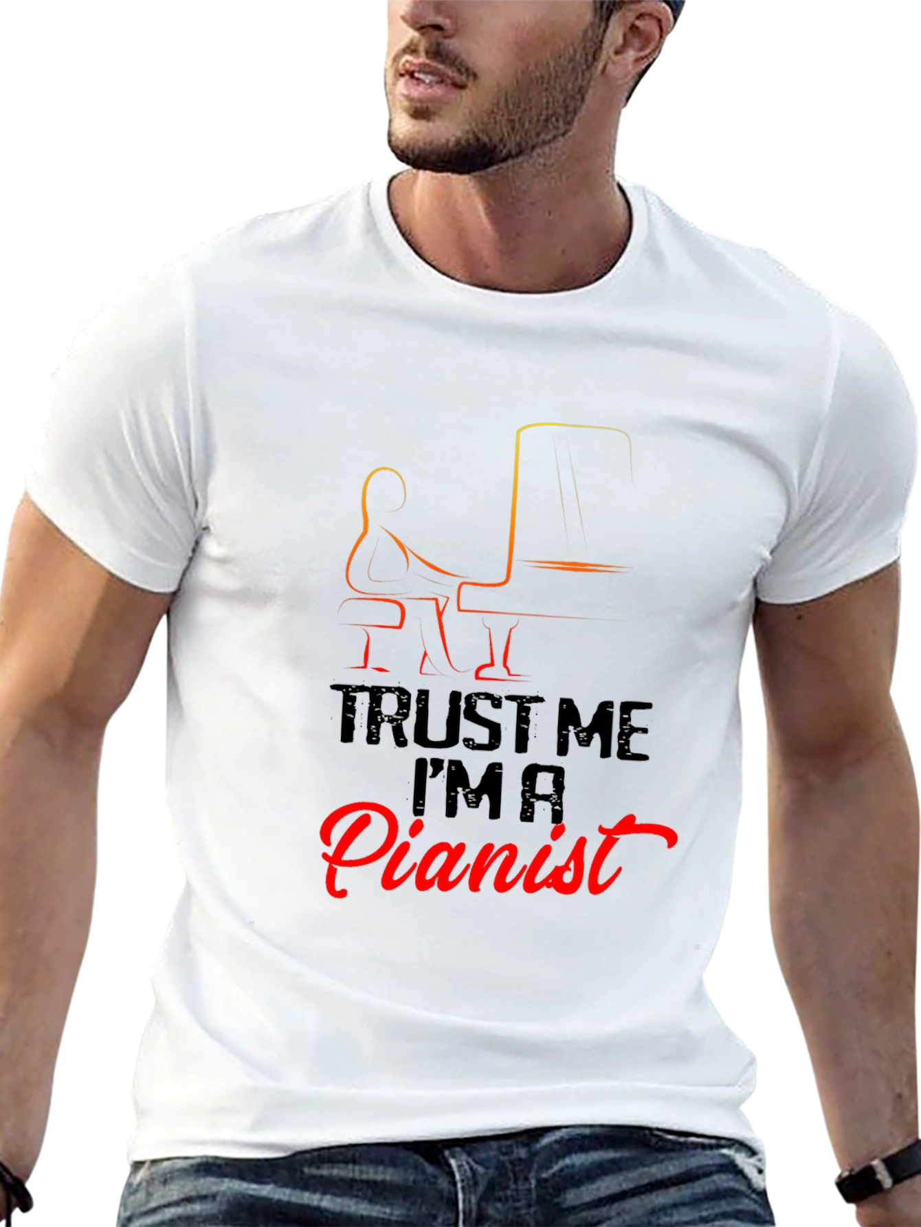 Trust Me Im a Pianist Black T-Shirt