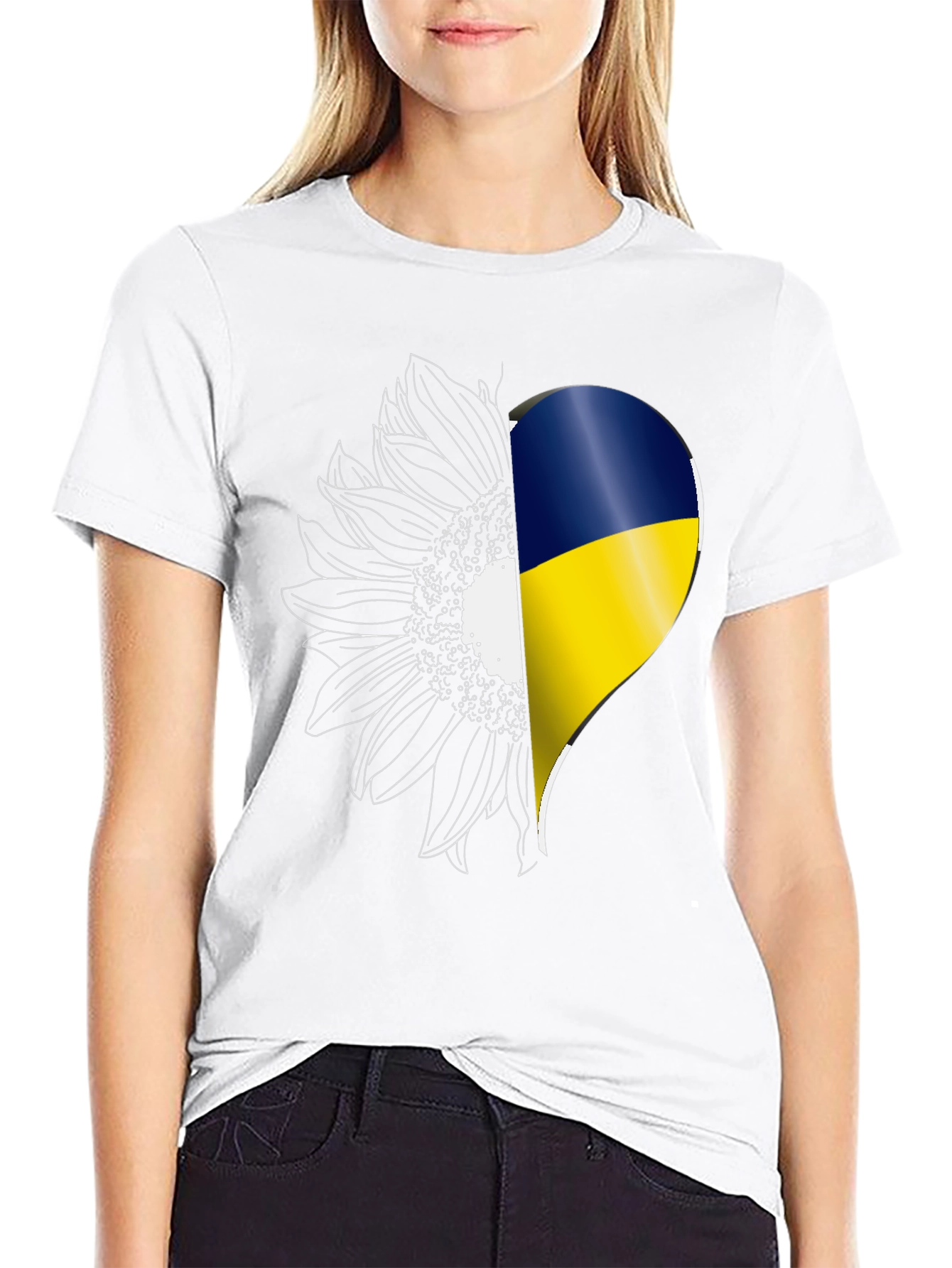 Ukraine Sunflower Heart T-Shirt