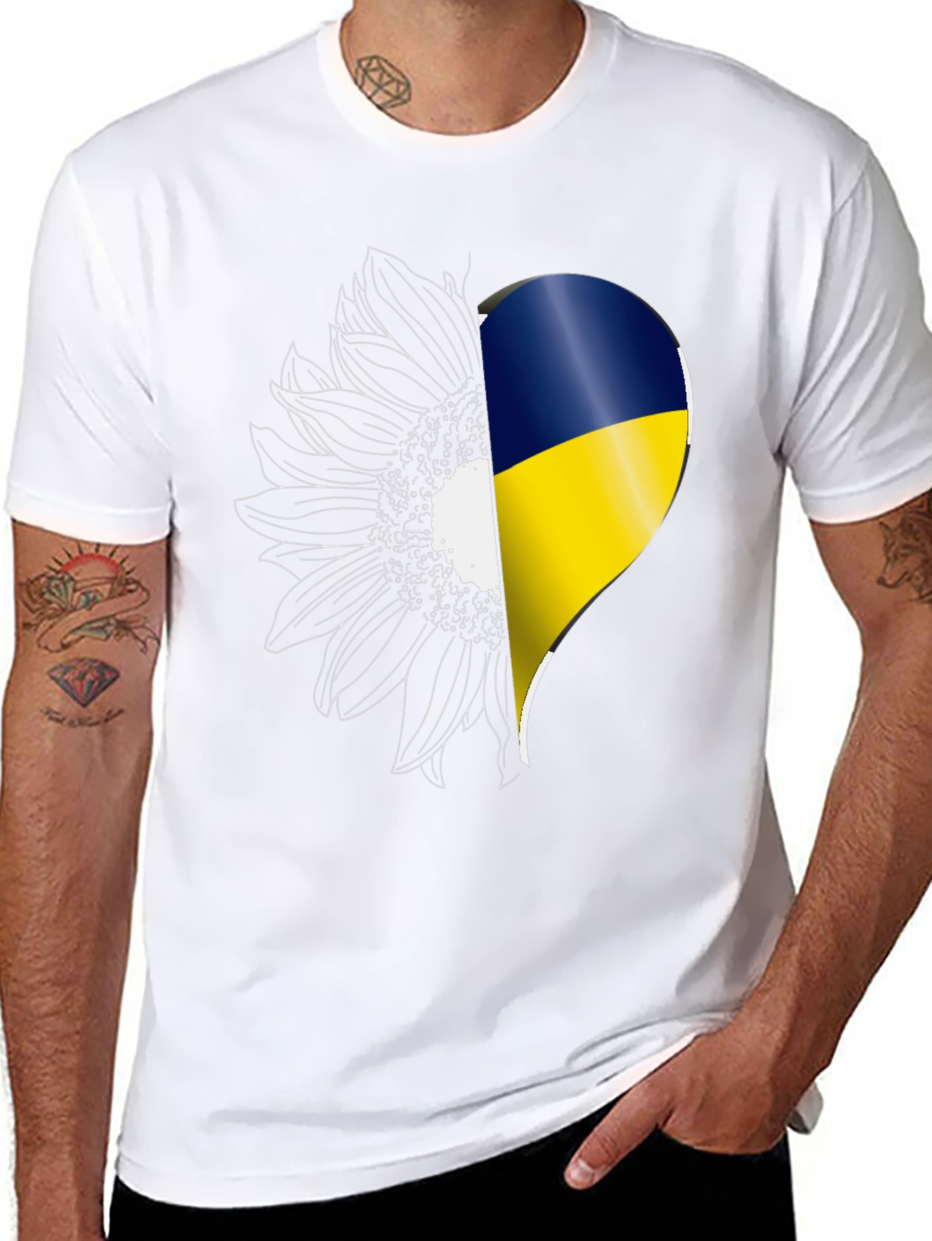 Ukraine Sunflower Heart T-Shirt