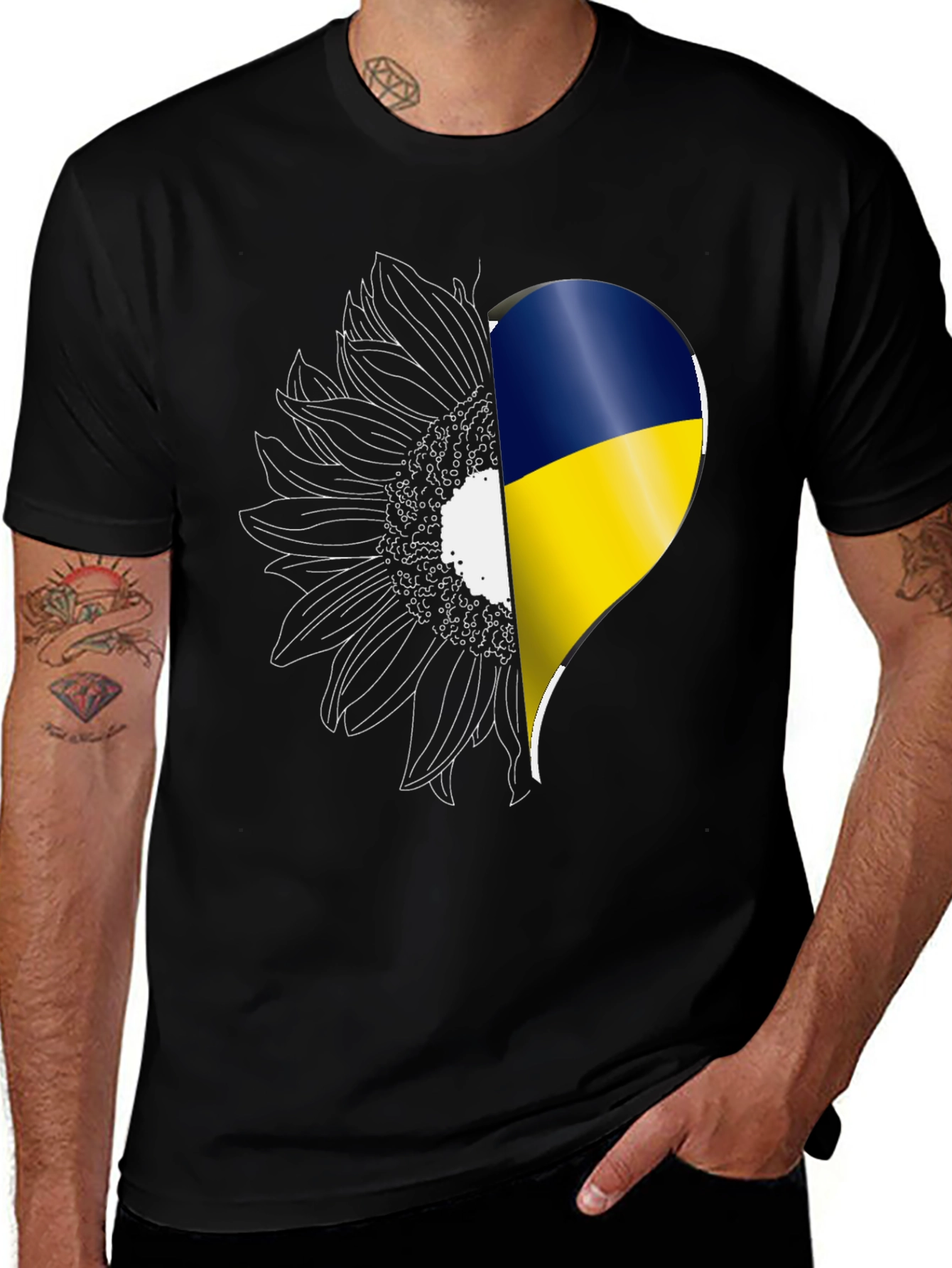 Ukraine Sunflower Heart T-Shirt