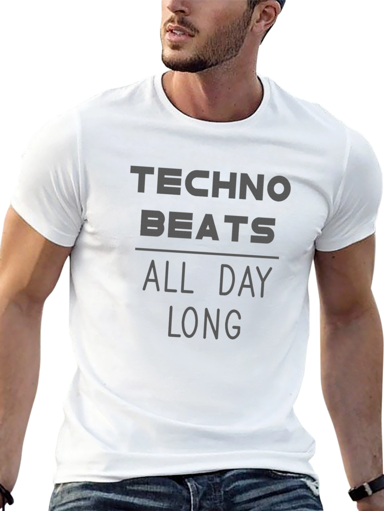 Techno Beats All Day Long Graphic Tee