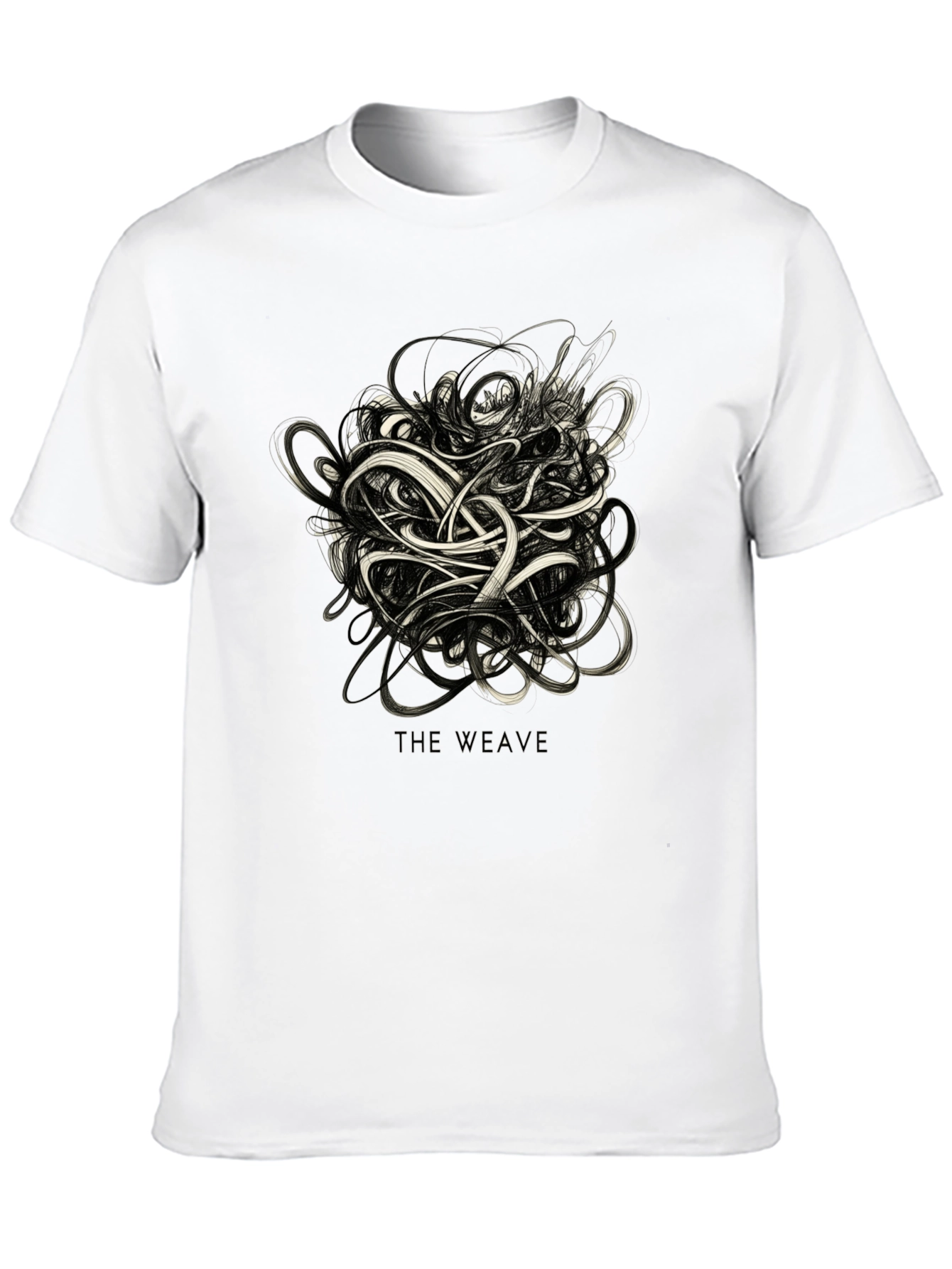 The Weave Graphic Black T-Shirt - Modern Artistic Tee