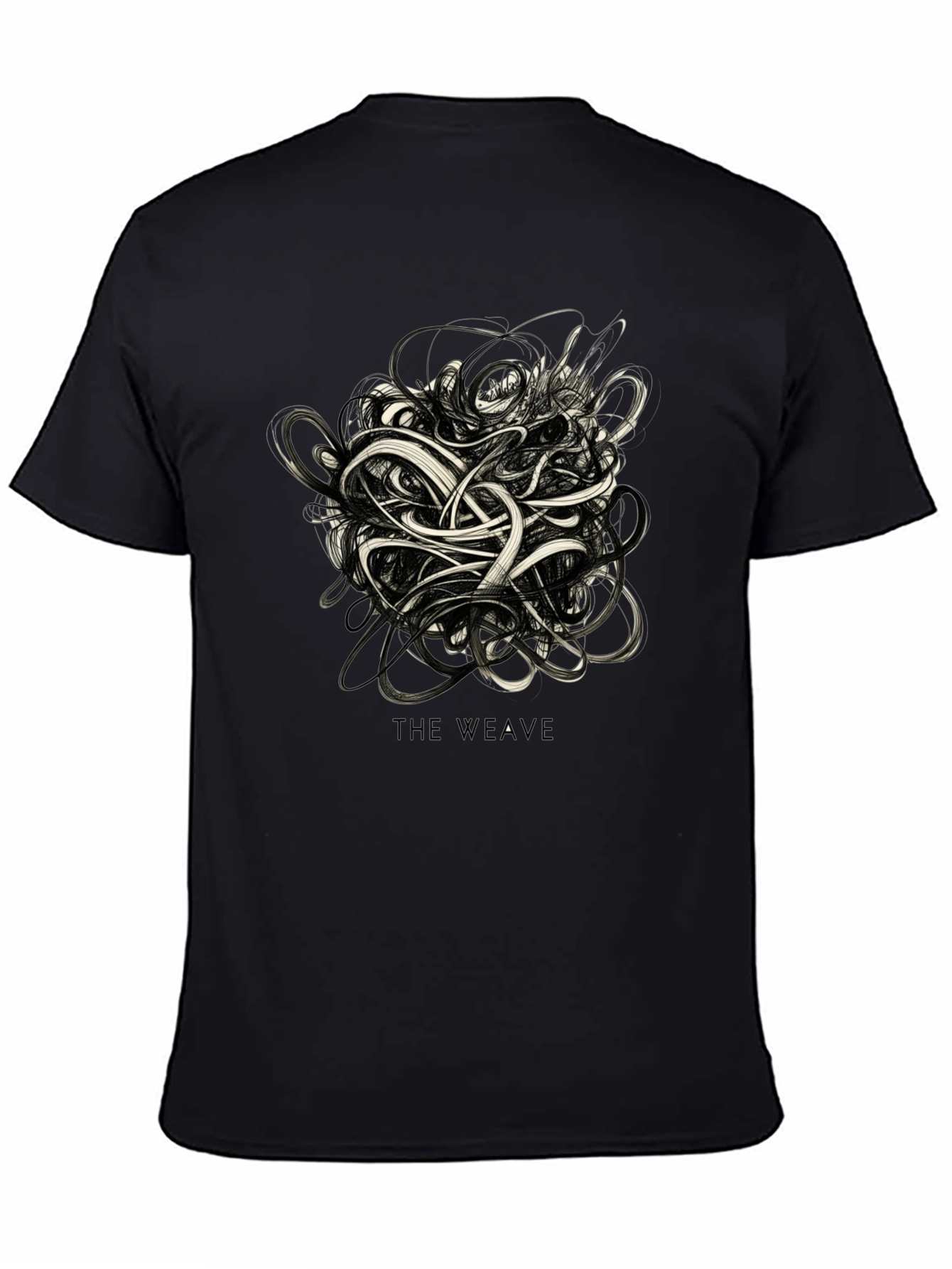 The Weave Graphic Black T-Shirt - Modern Artistic Tee