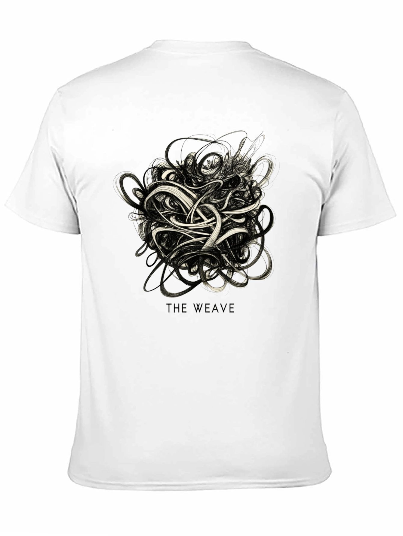The Weave Graphic Black T-Shirt - Modern Artistic Tee