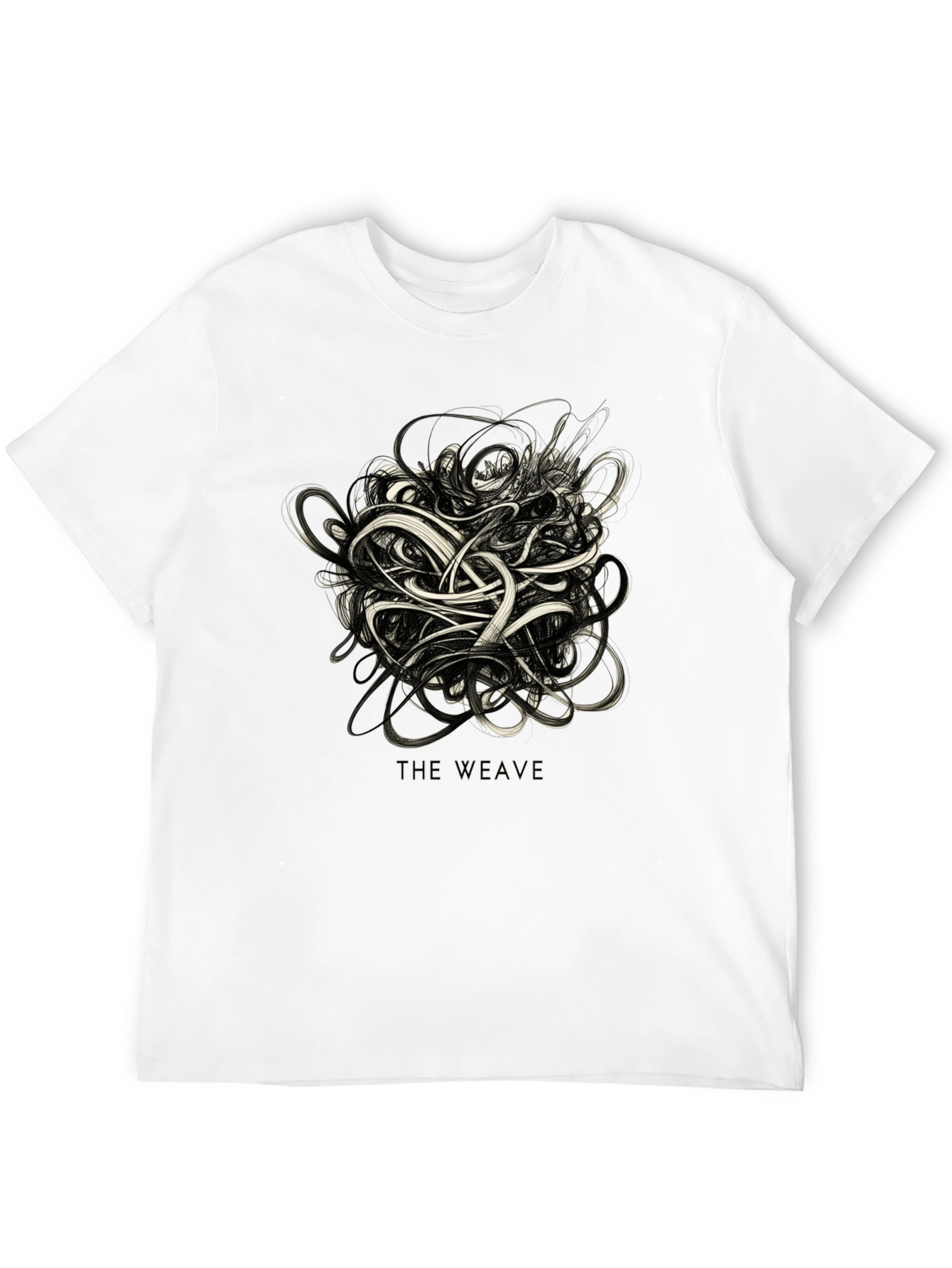 The Weave Graphic Black T-Shirt - Modern Artistic Tee