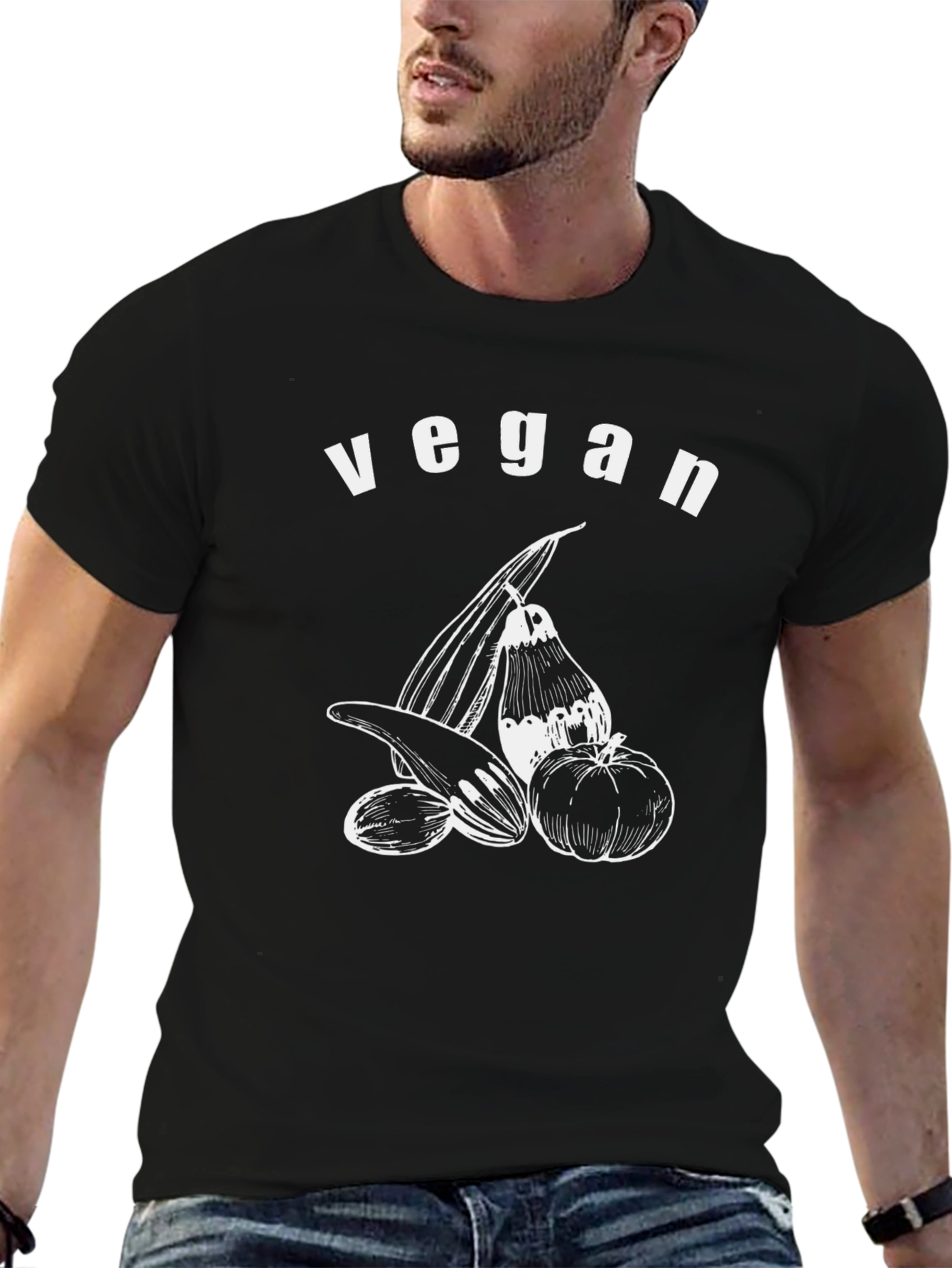 Vegan T-Shirt - Illustrated Vegetable Design