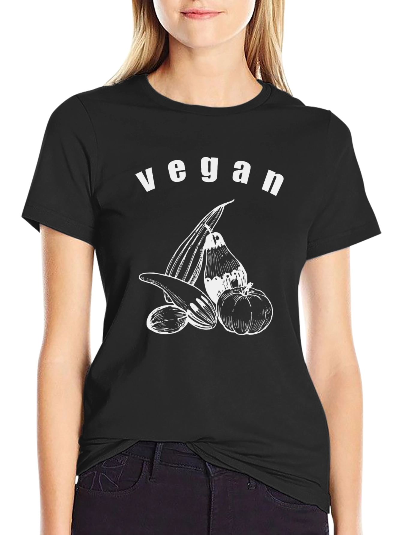 Vegan T-Shirt - Illustrated Vegetable Design