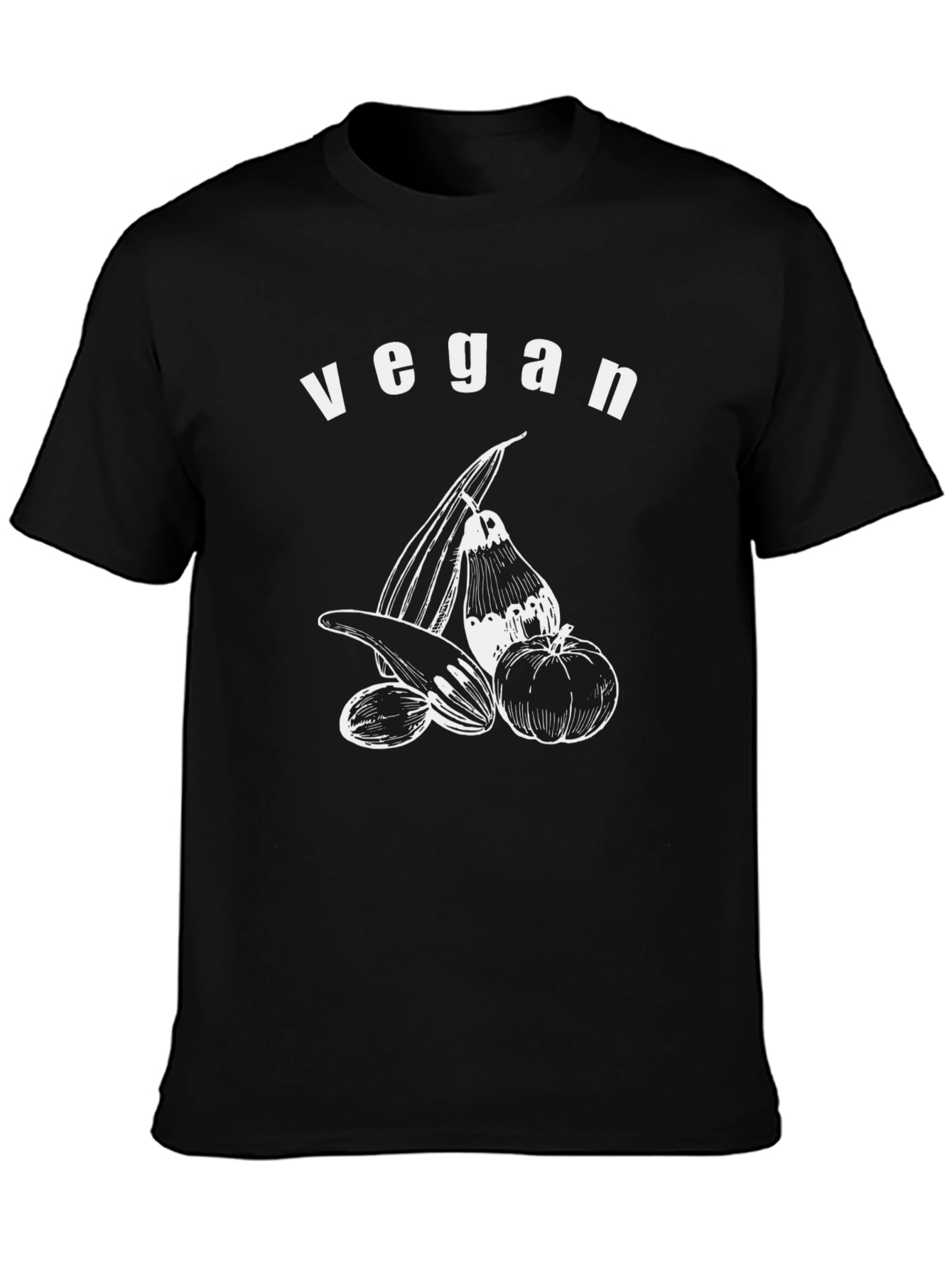Vegan T-Shirt - Illustrated Vegetable Design