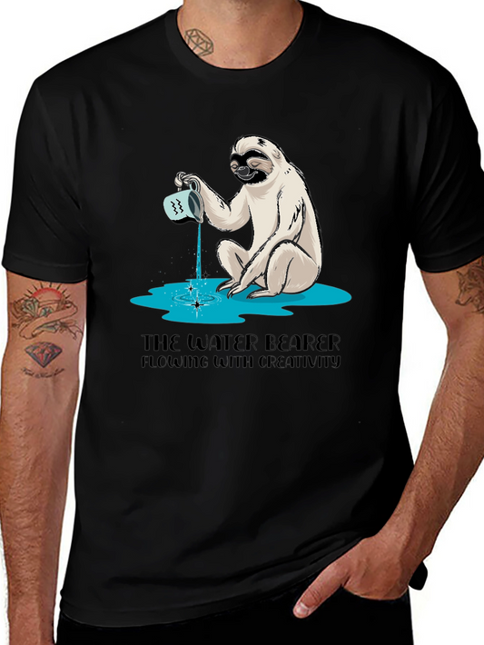 Water Bearer Sloth Graphic Tee - Creative Flow
