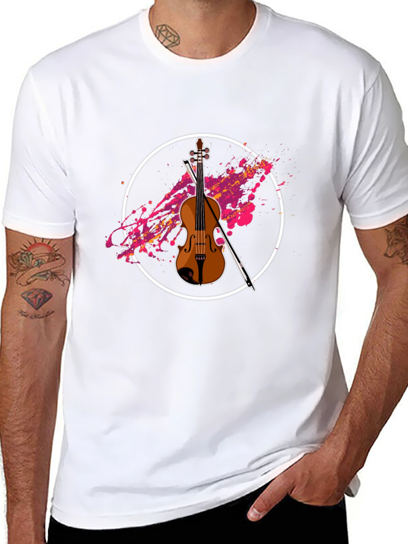 Violin Graphic Black T-Shirt