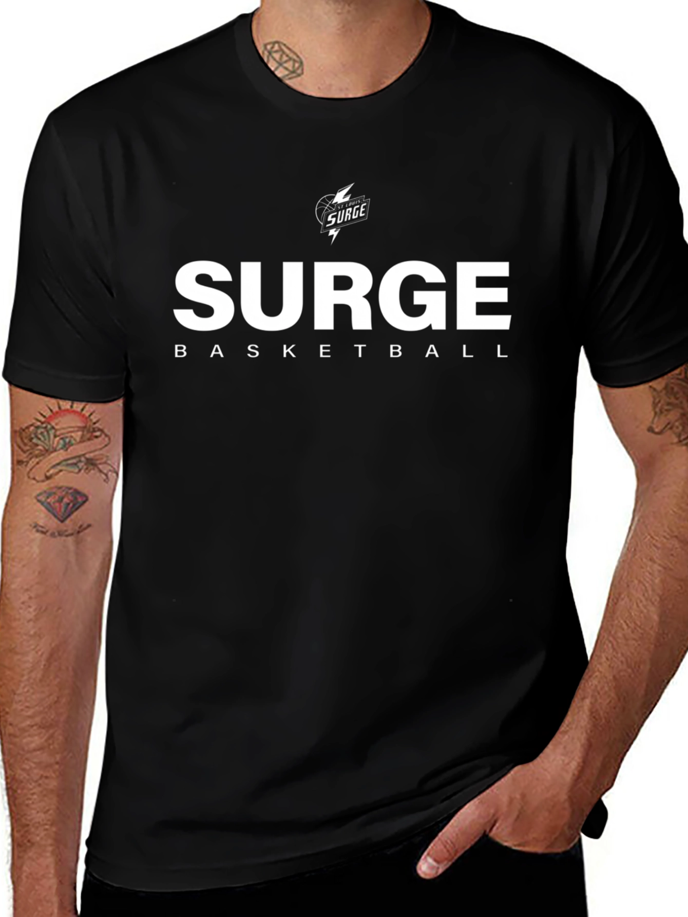 Surge Basketball Black Graphic T-Shirt